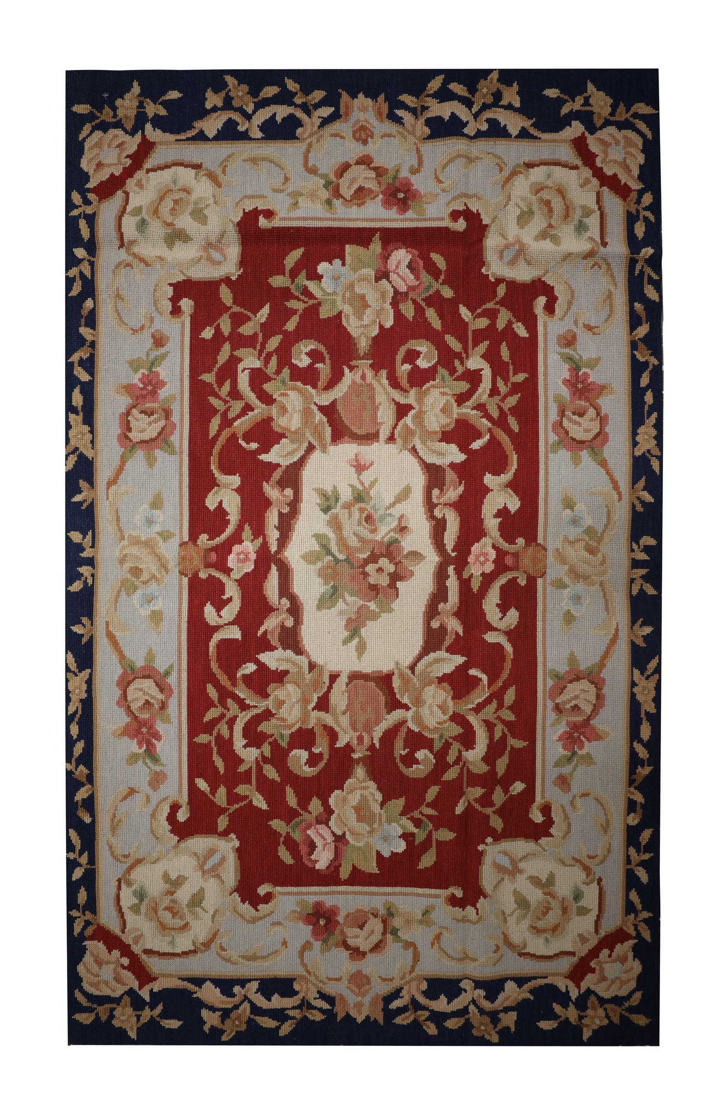 Handmade Carpet Aubusson Style Rug, Extra Large Traditional Wool