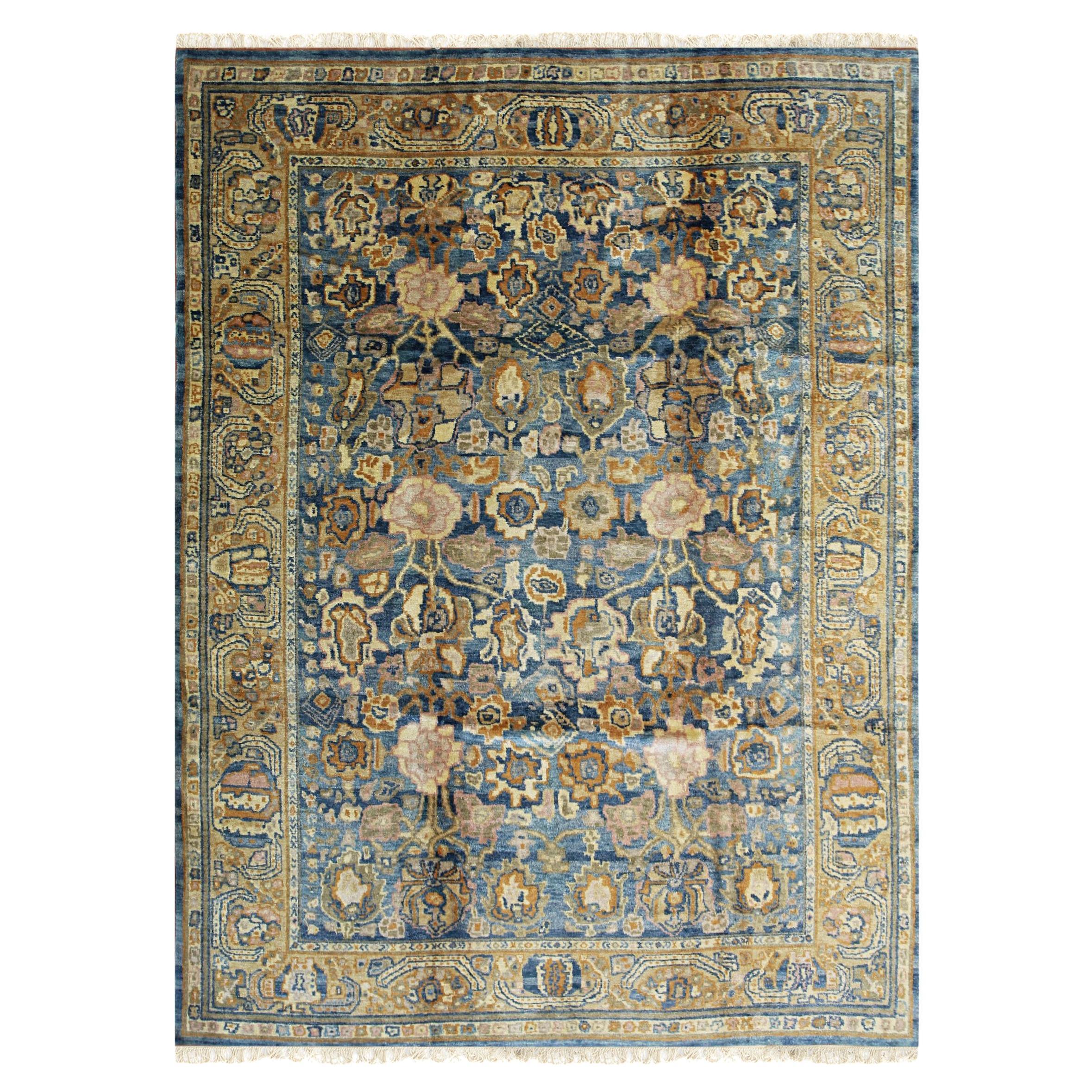 Handmade Wool Oushak Rug, Blue  Luxurious & Elegant Area Rug for Enhancing im Angebot