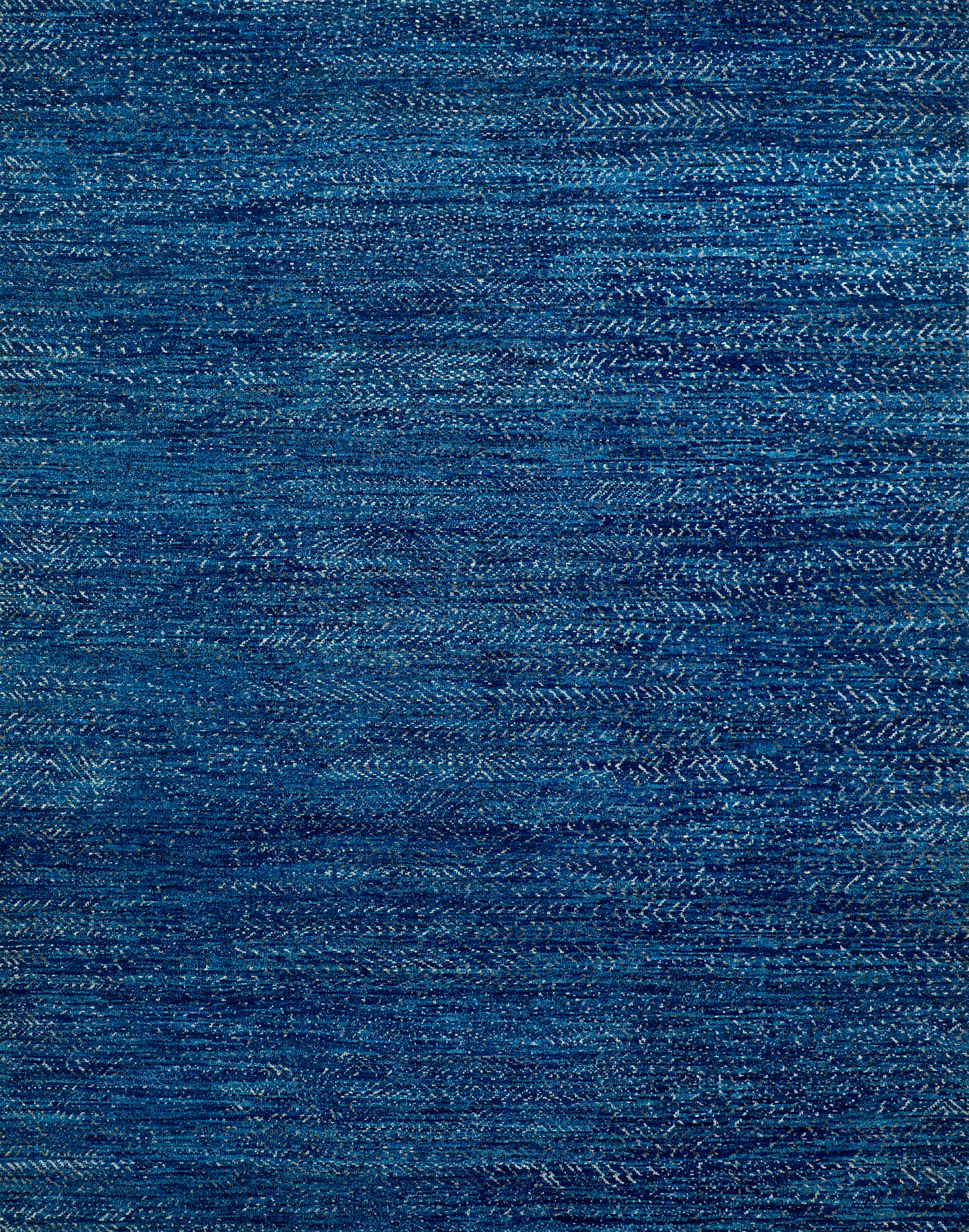 Handmade Wool Rug in Deep Navy Blue with Textured Abstract Pattern