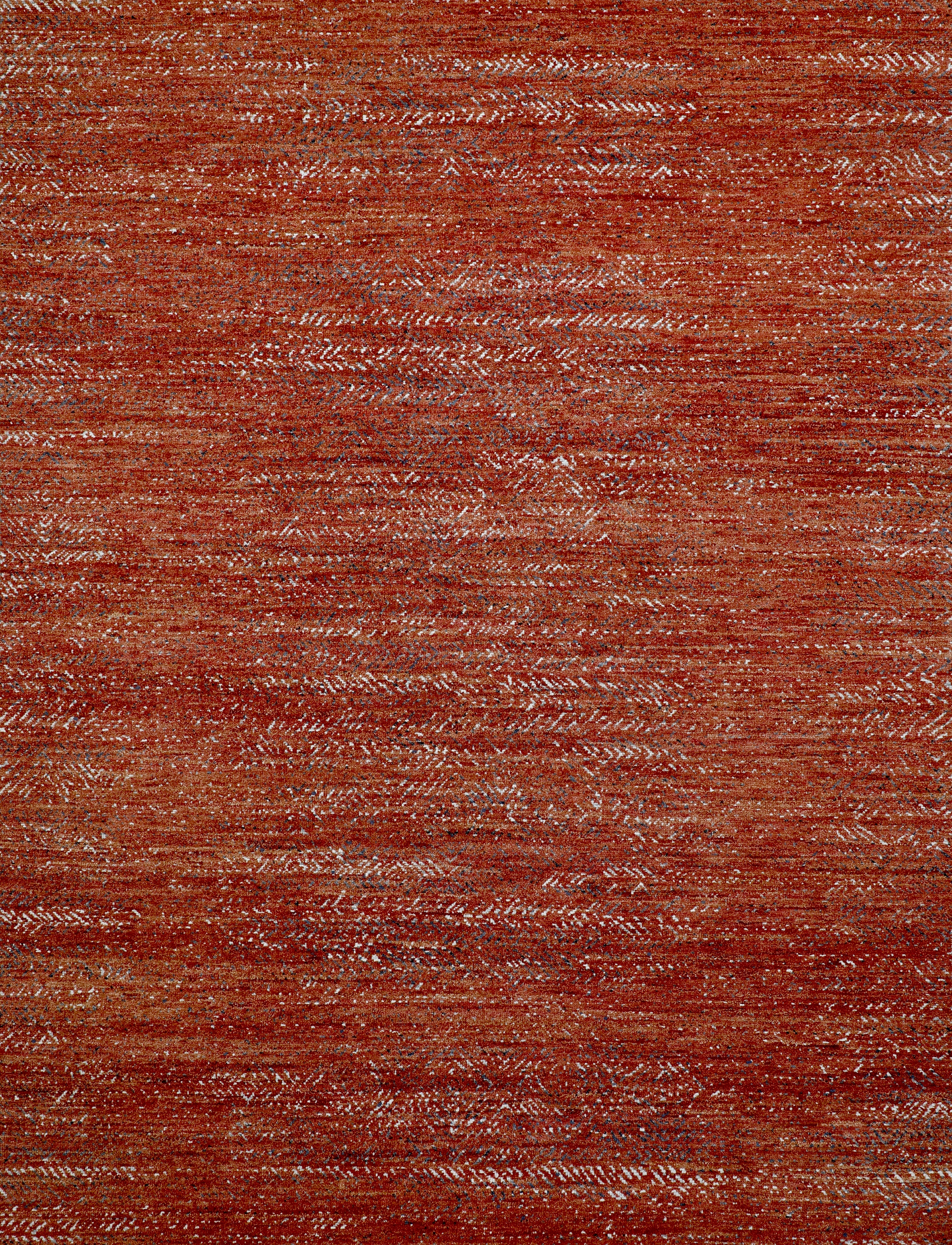 Handmade Wool Rug in Rust and Burnt Orange with Textured Abstract Pattern For Sale