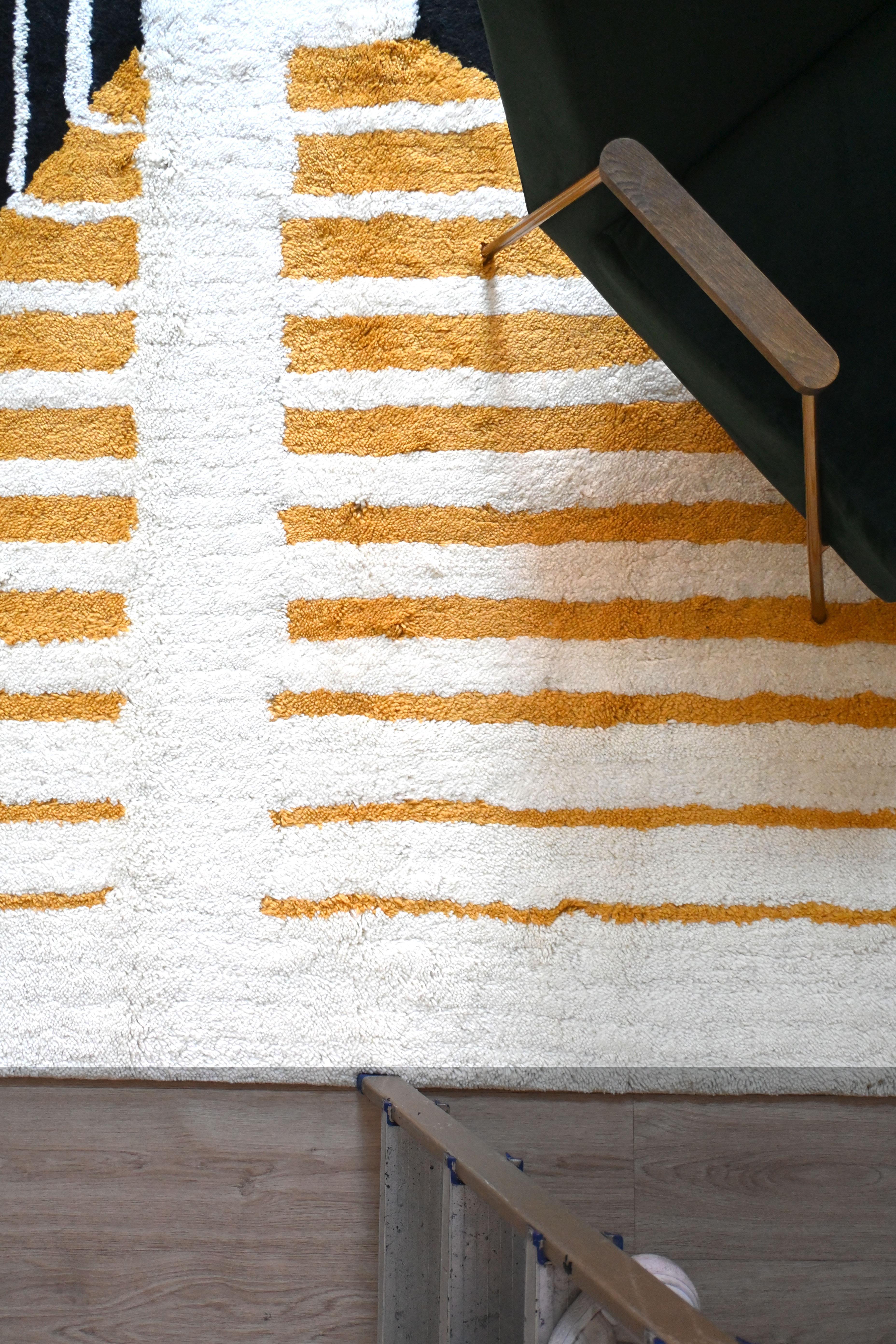 Spanish Handmade Wool Rug, Infinity Design 8 x 10 Ft. Inspired by Bauhaus Poster For Sale