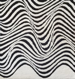 Handmade Wool Rug, Infinity Design 8 x 10 Ft. Inspired by Bauhaus Poster
