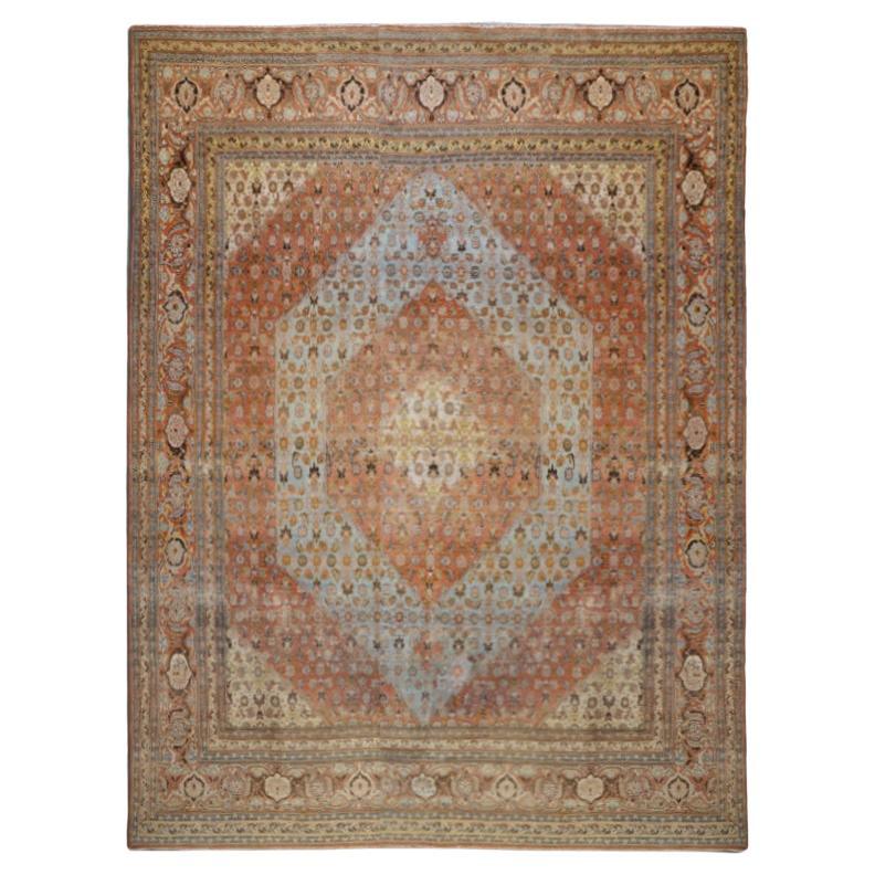 Handmade Wool Rug with Classic Tabriz Design, circa 1900 For Sale