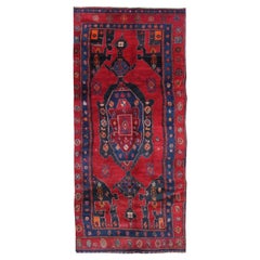 Handmade Wool Runner Rug Long Red Orange Traditional Oriental Carpet