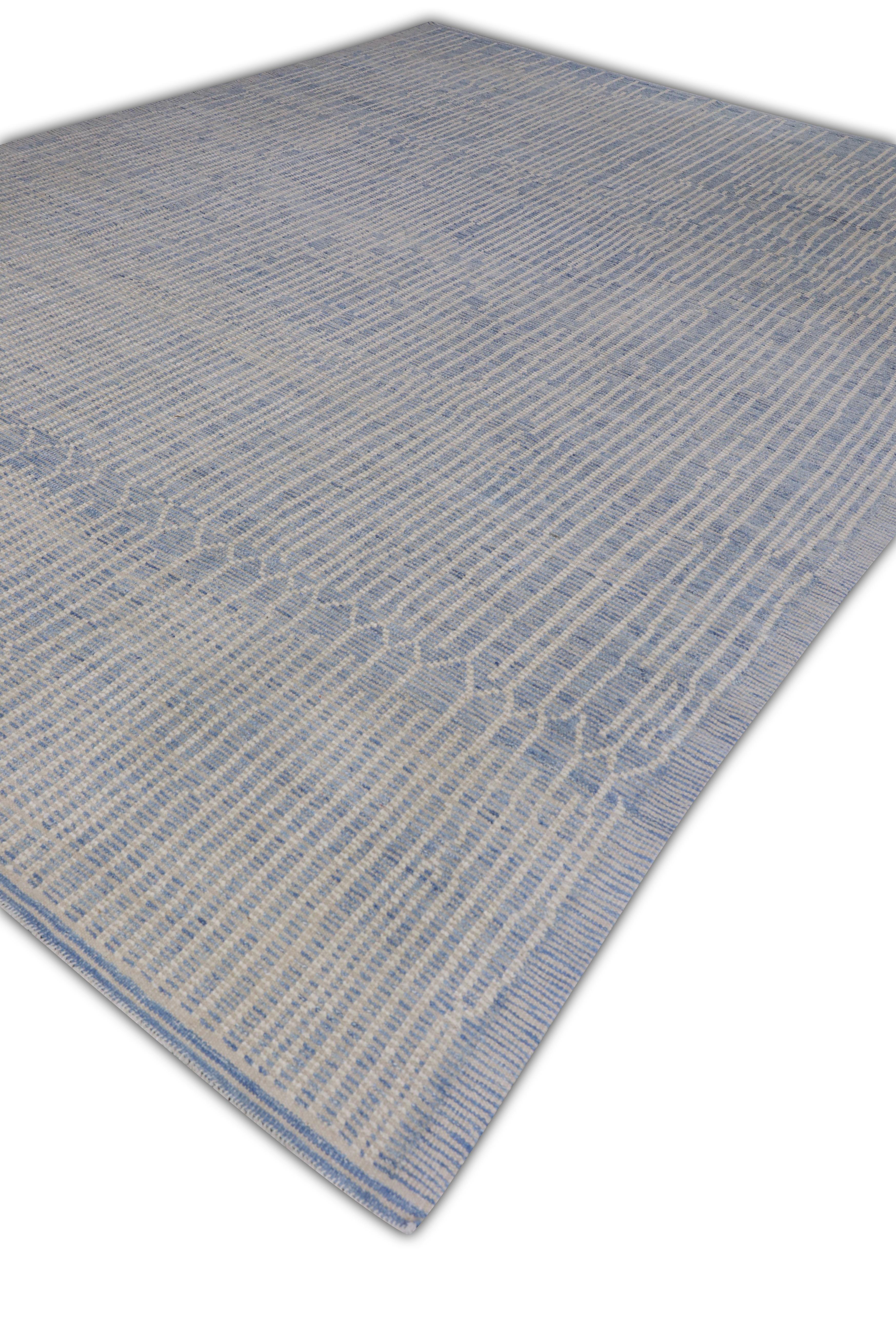 Modern  Handmade Wool Tulu Rug in Geometric Design 10' x 13'10
