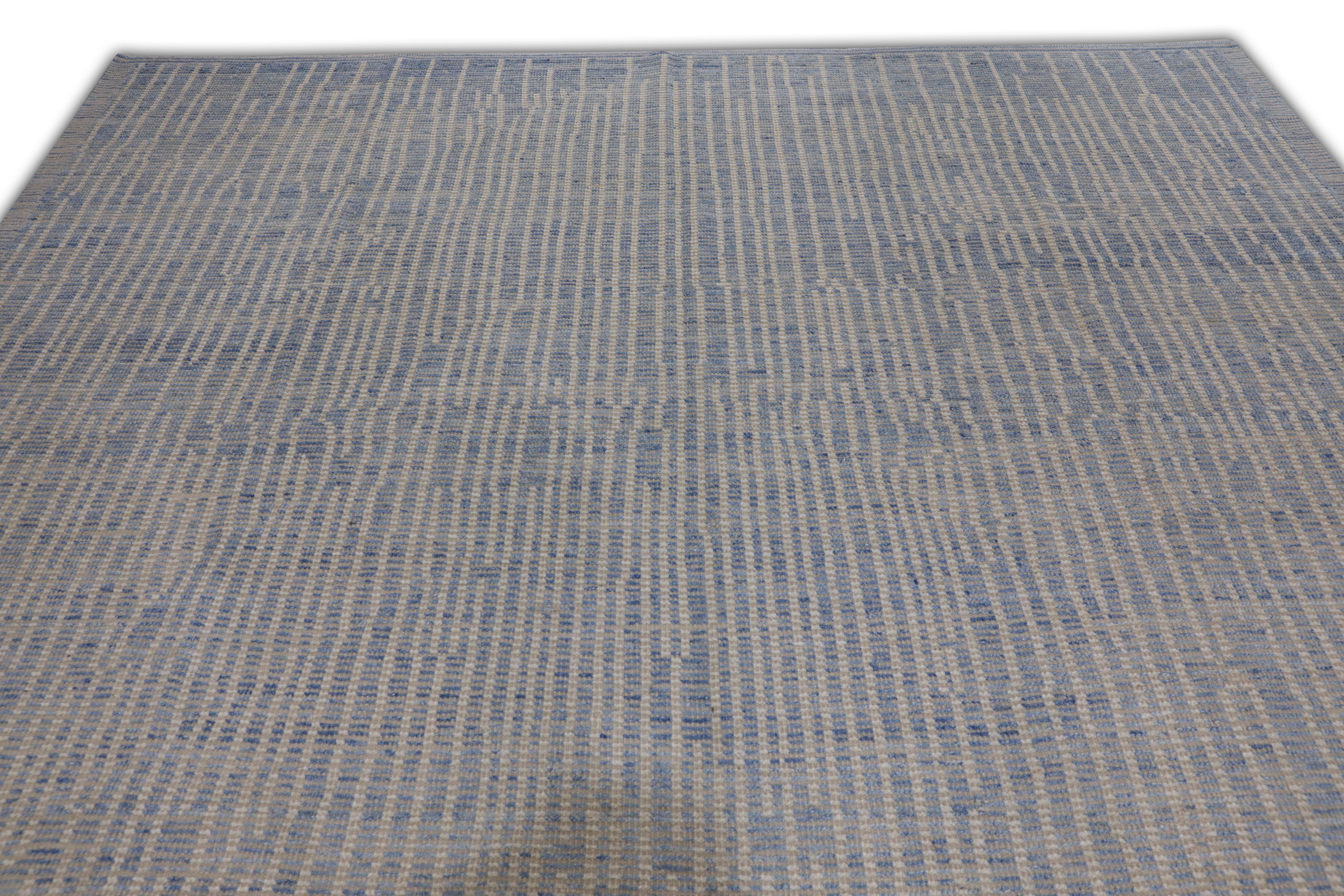 Handgefertigter Tulu-Teppich aus Wolle in geometrischem Design 10' x 13'10
