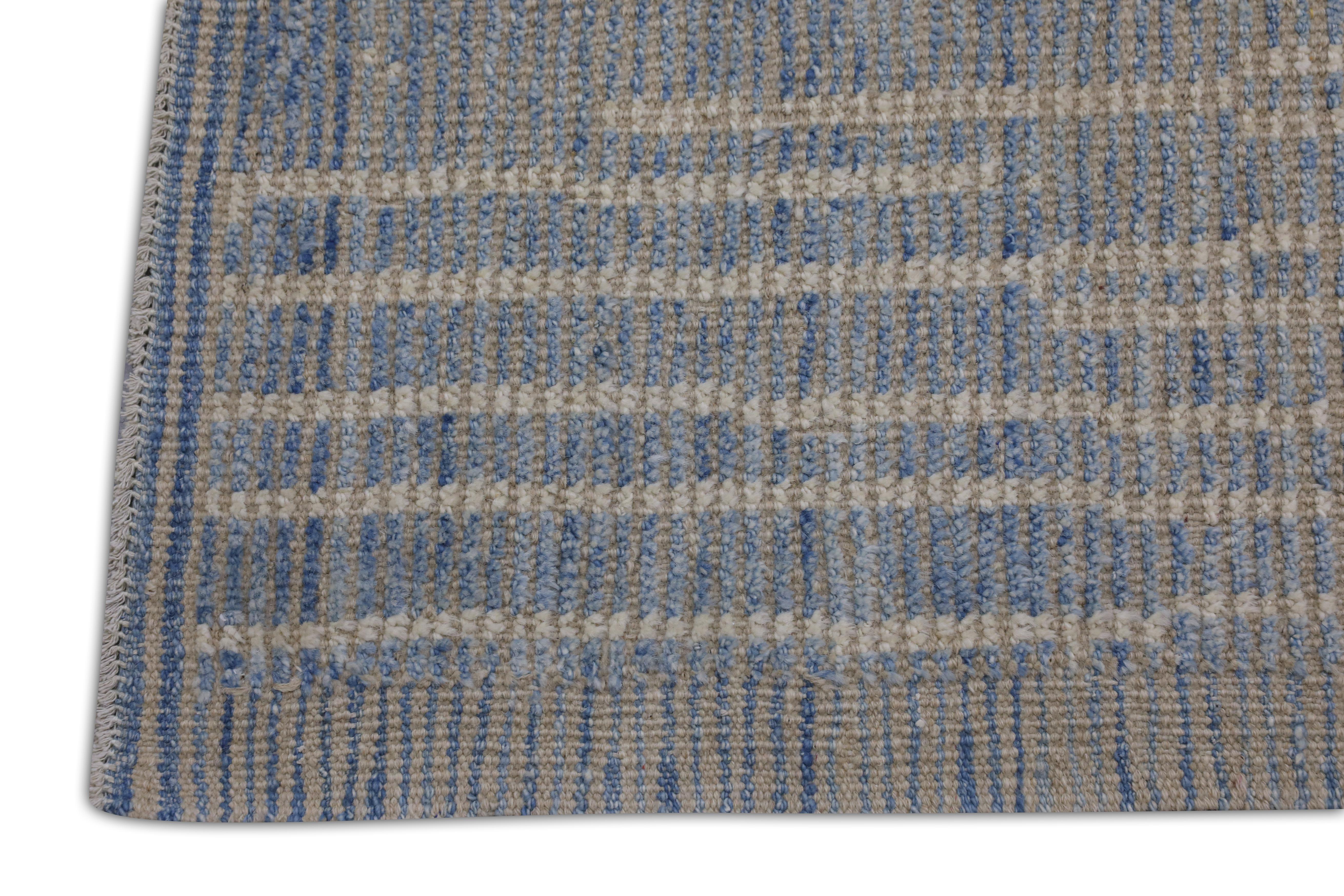 Handgefertigter Tulu-Teppich aus Wolle in geometrischem Design 10' x 13'10