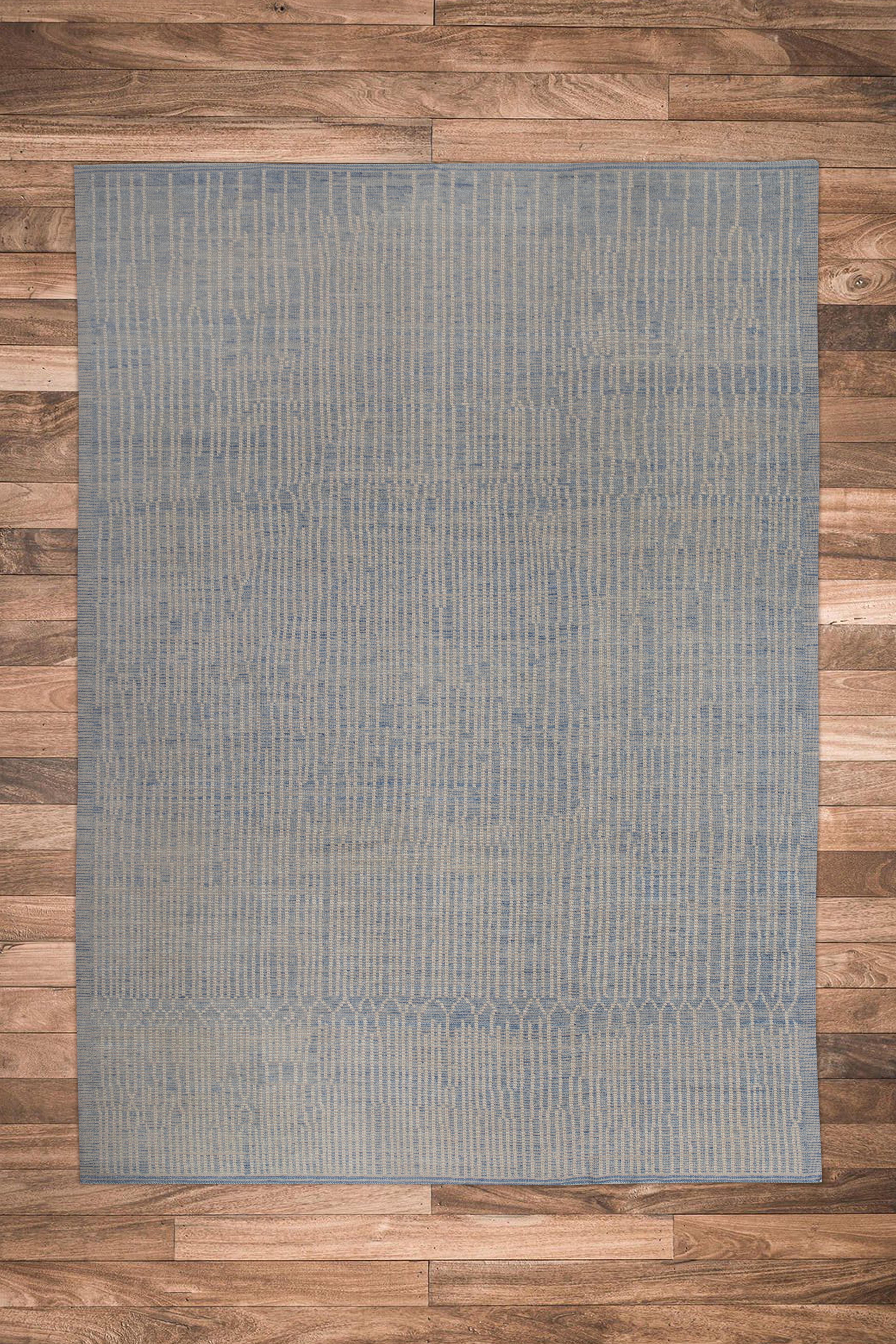 Contemporary  Handmade Wool Tulu Rug in Geometric Design 10' x 13'10