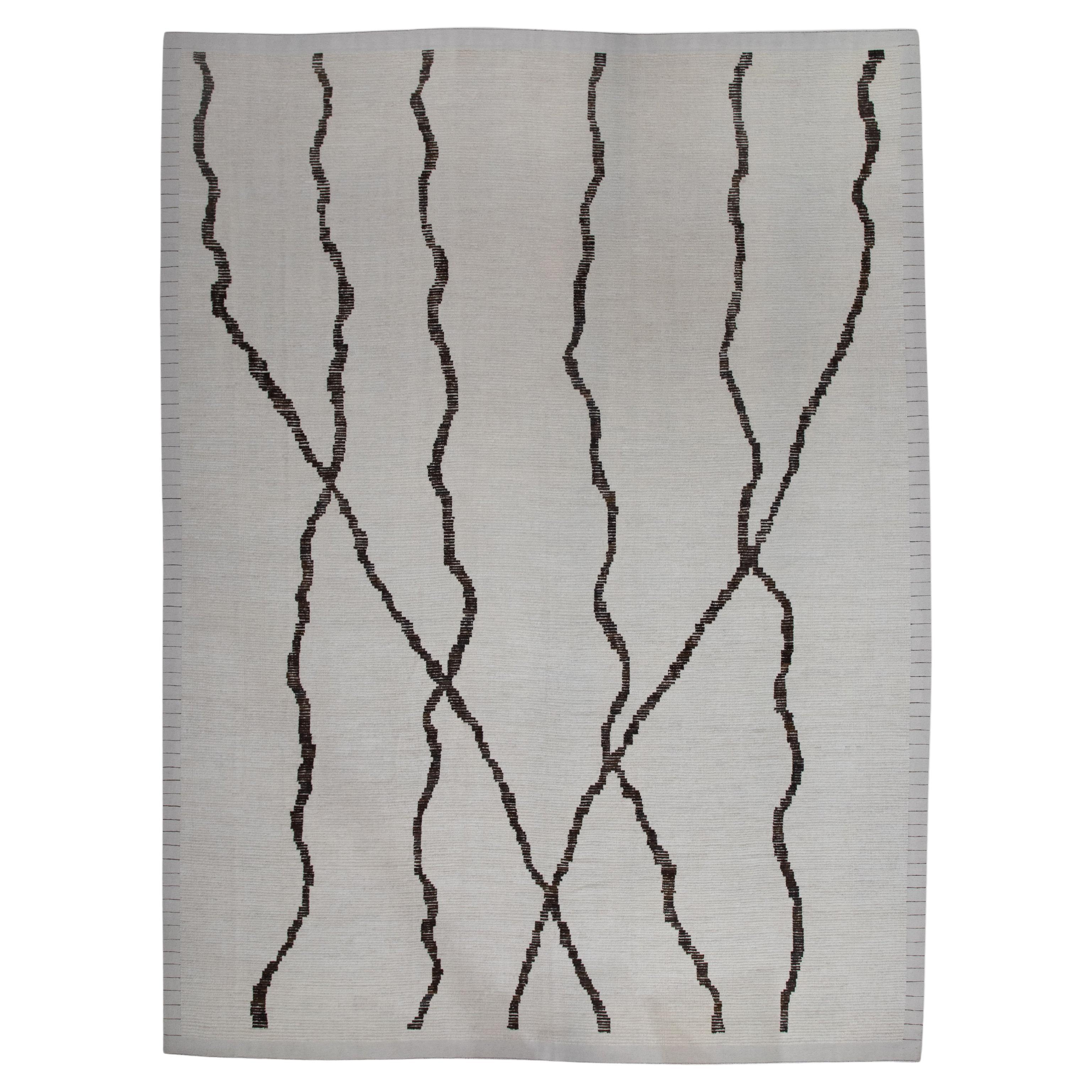 Handgefertigter Tulu-Teppich aus Wolle in geometrischem Design 11'10" x 16'4"