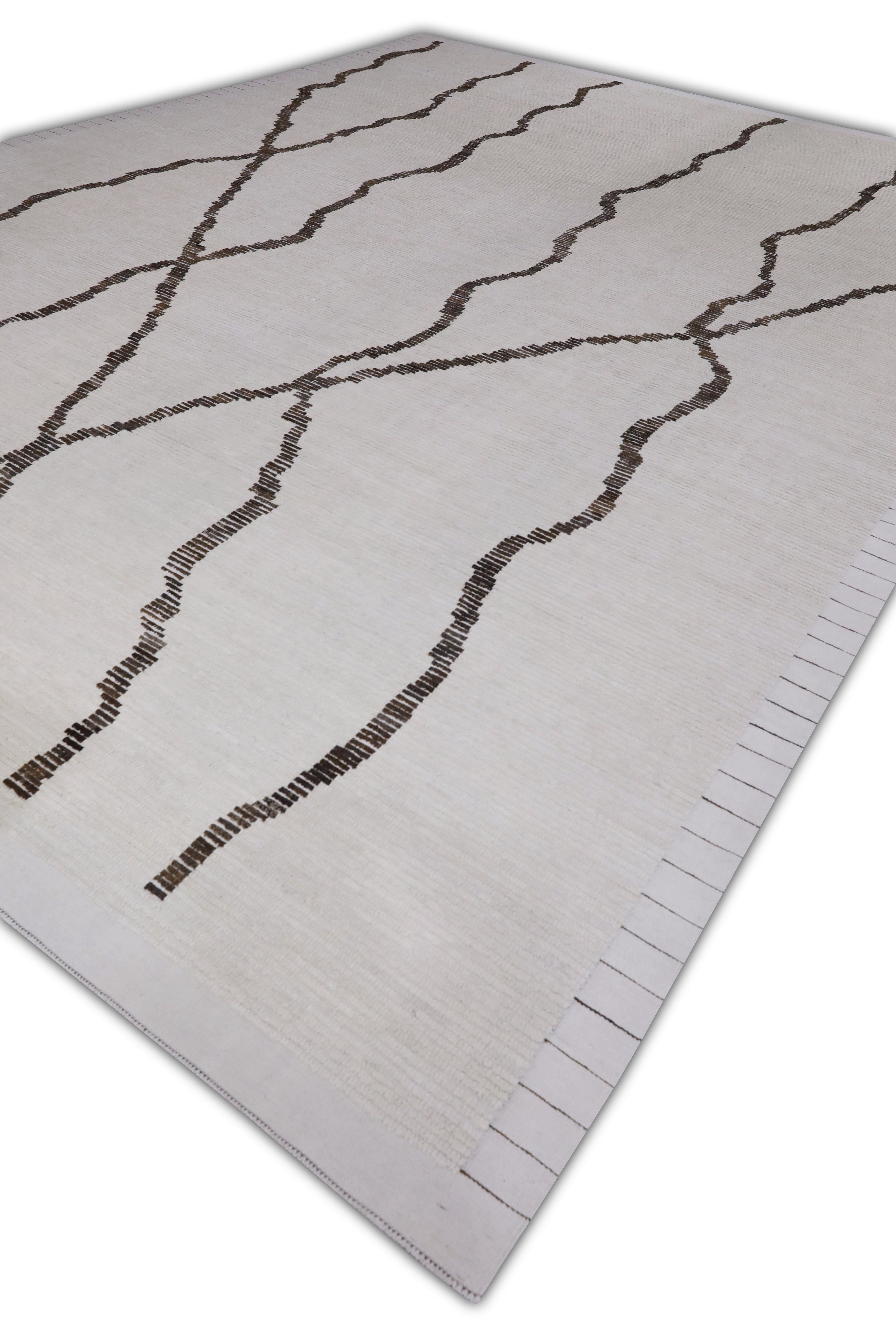 Moderno Tappeto Tulu in lana fatto a mano con design geometrico 12'3