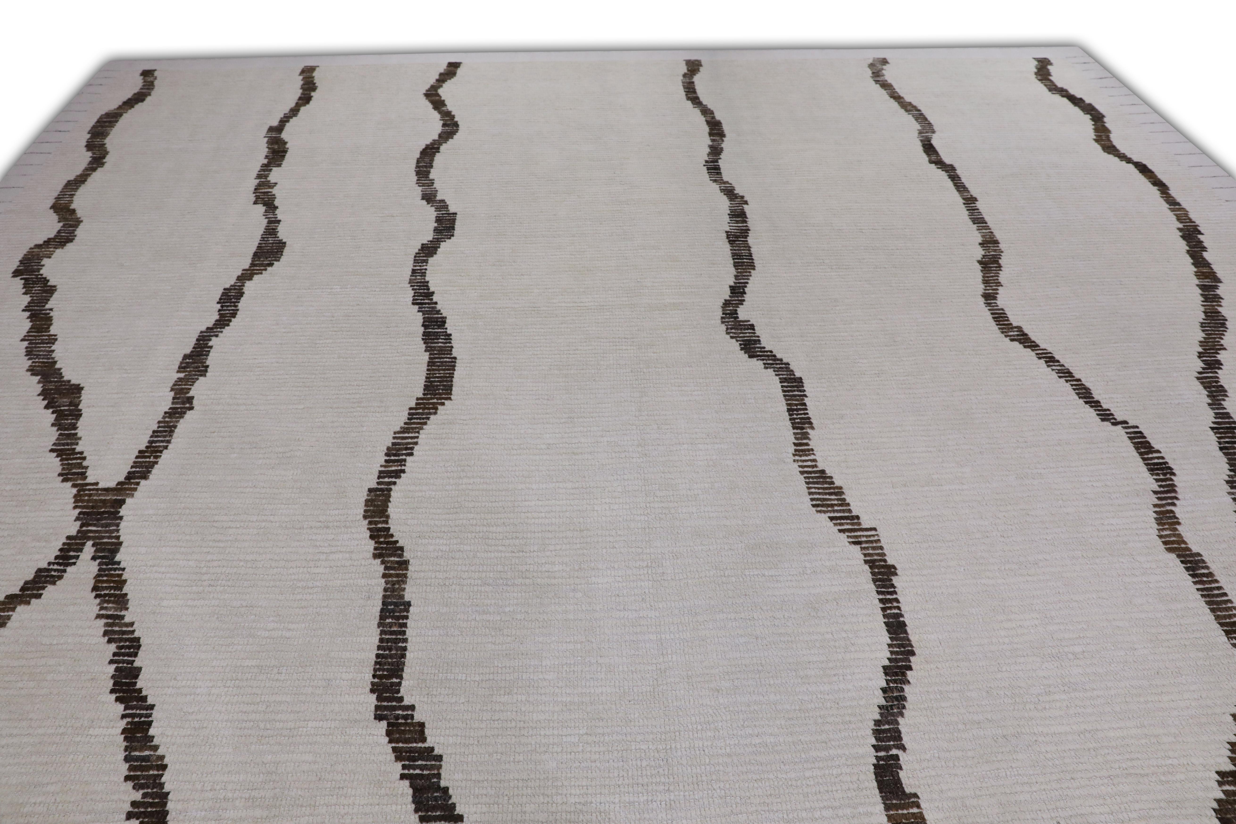 Turco Tappeto Tulu in lana fatto a mano con design geometrico 12'3