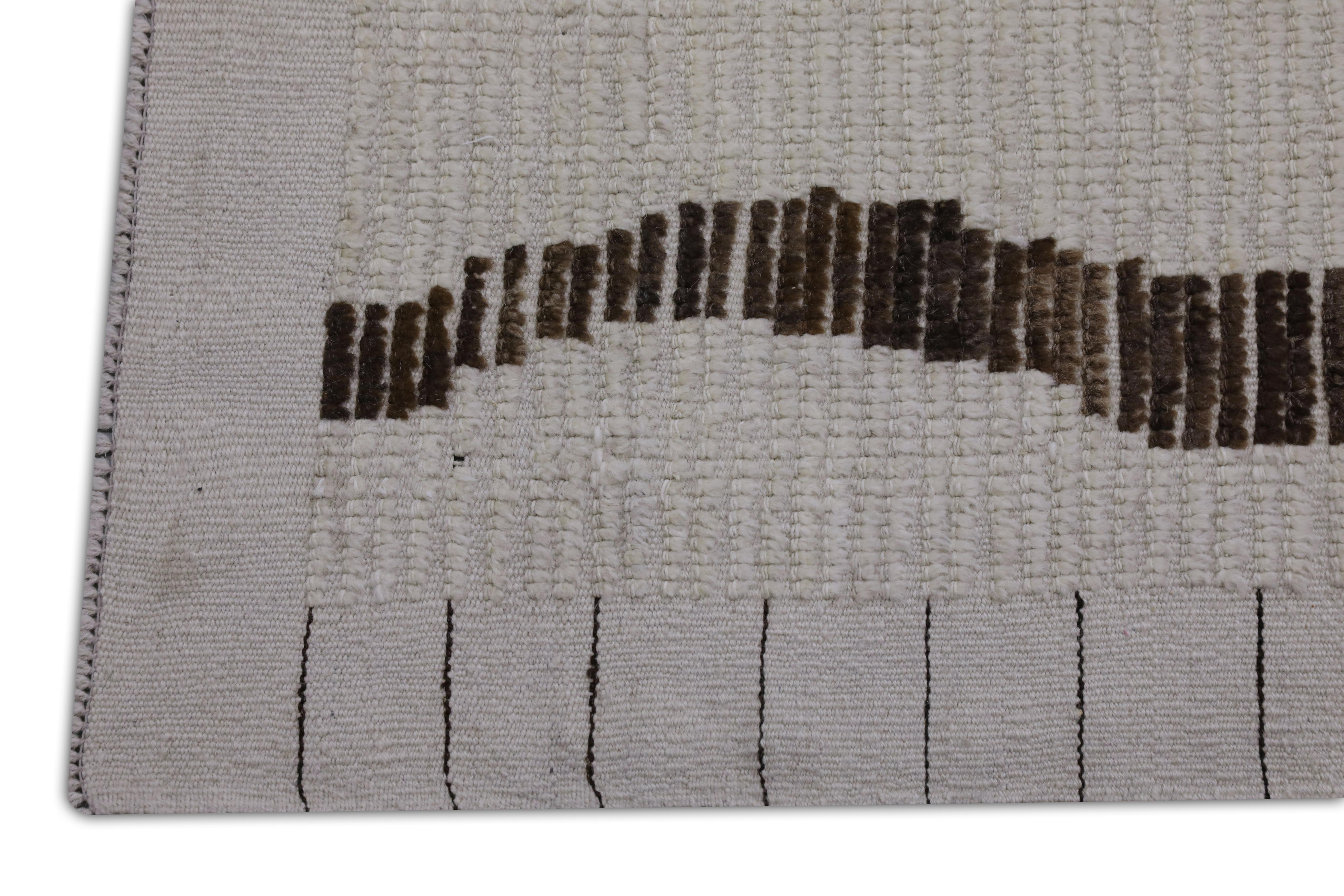 Hand-Woven  Handmade Wool Tulu Rug in Geometric Design 12'3