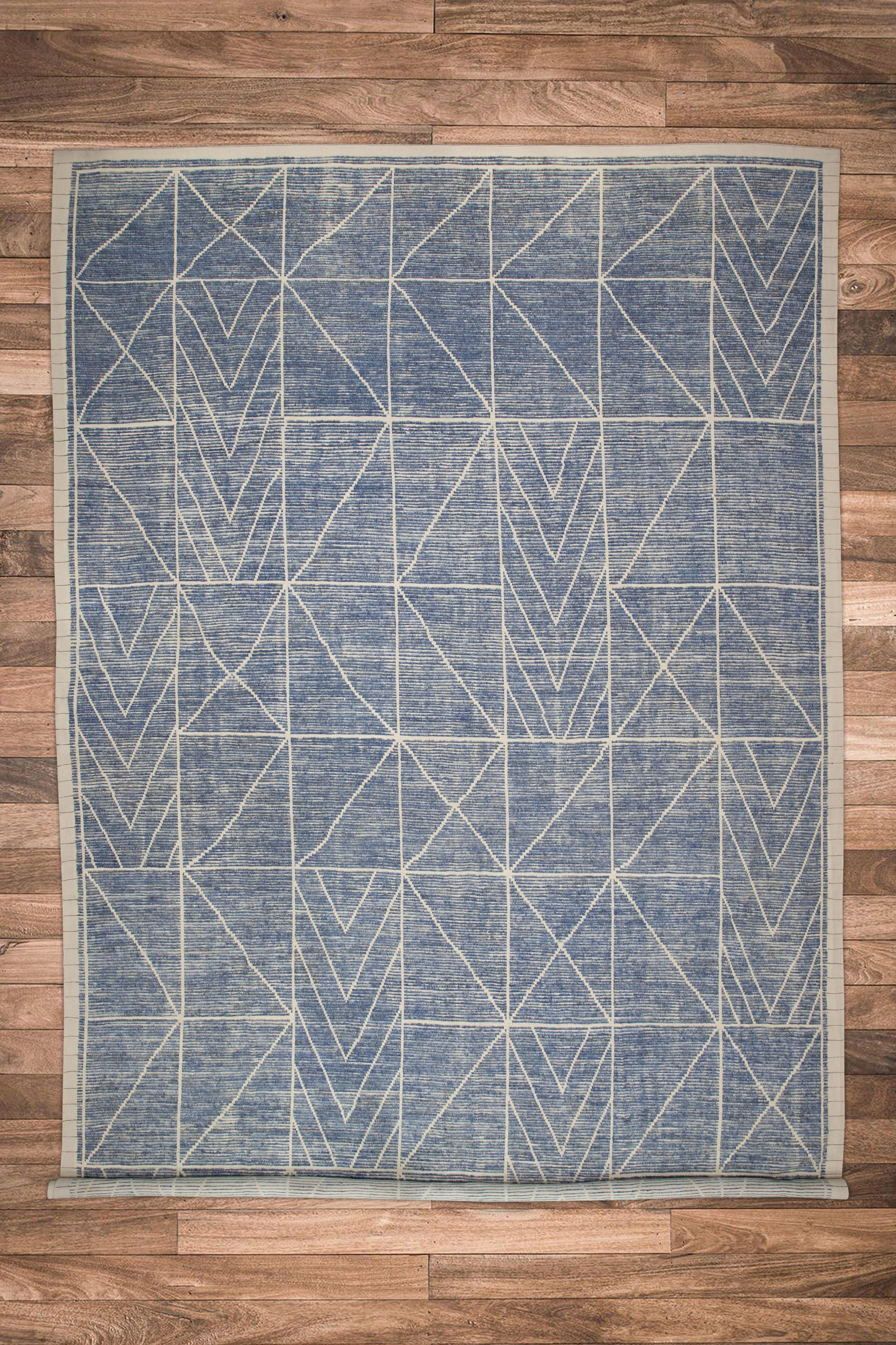 Lana Tappeto Tulu in lana fatto a mano con design geometrico 12'7