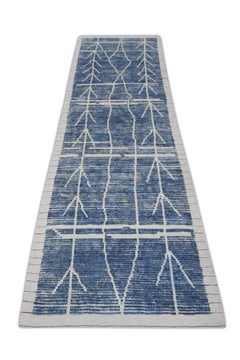 Handgefertigter Tulu-Teppich aus Wolle in geometrischem Design 2'11" x 10'5"