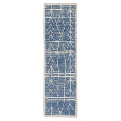  Handgefertigter Tulu-Teppich aus Wolle in geometrischem Design 2'11" x 10'5"
