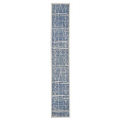  Handgefertigter Tulu-Teppich aus Wolle in geometrischem Design 2'11" x 17'