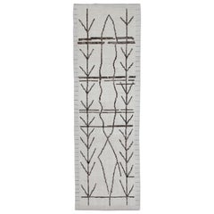 Tappeto Tulu in lana fatto a mano con disegno geometrico 2'8" x 8'2"