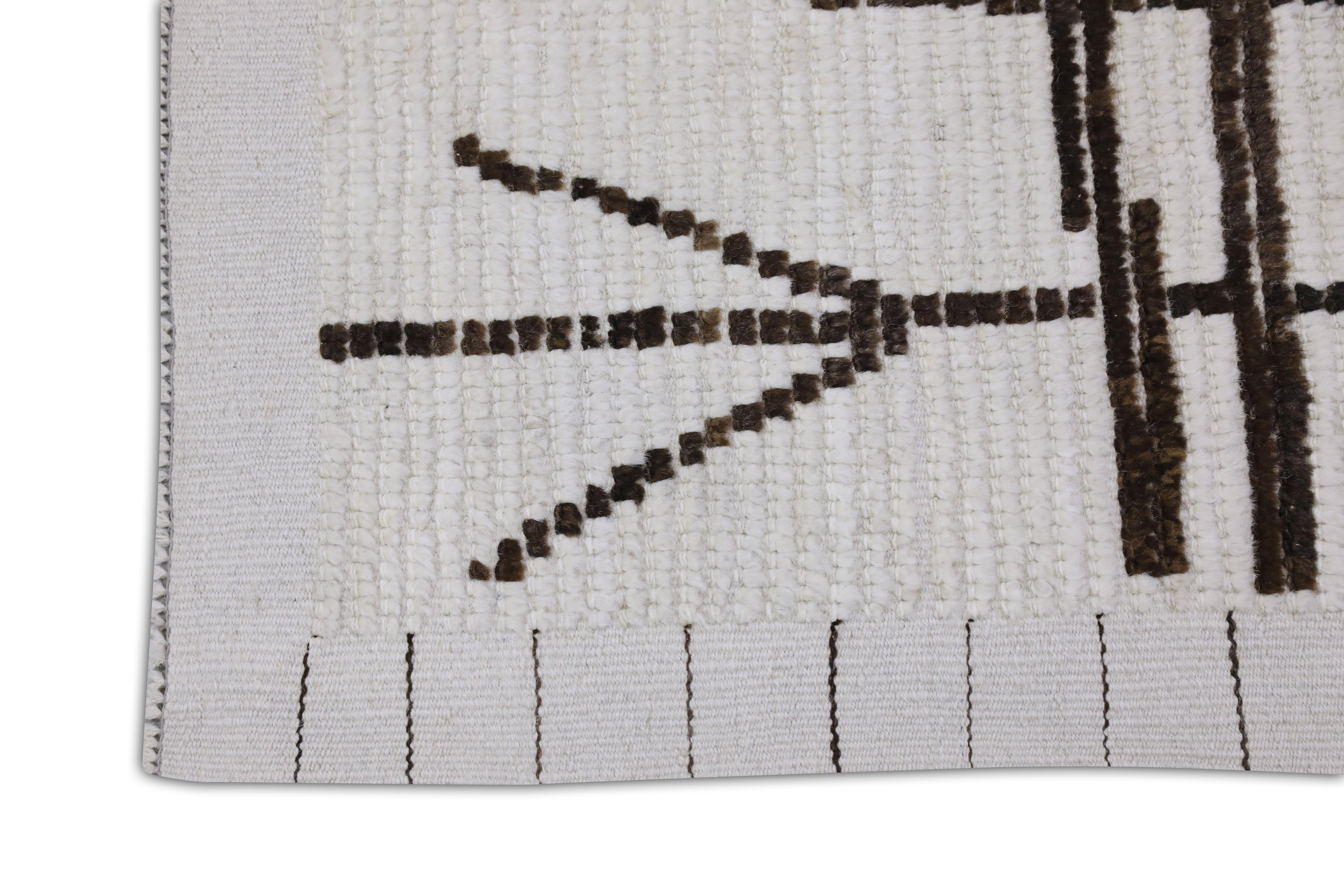 Turkish  Handmade Wool Tulu Rug in Geometric Design 2'9