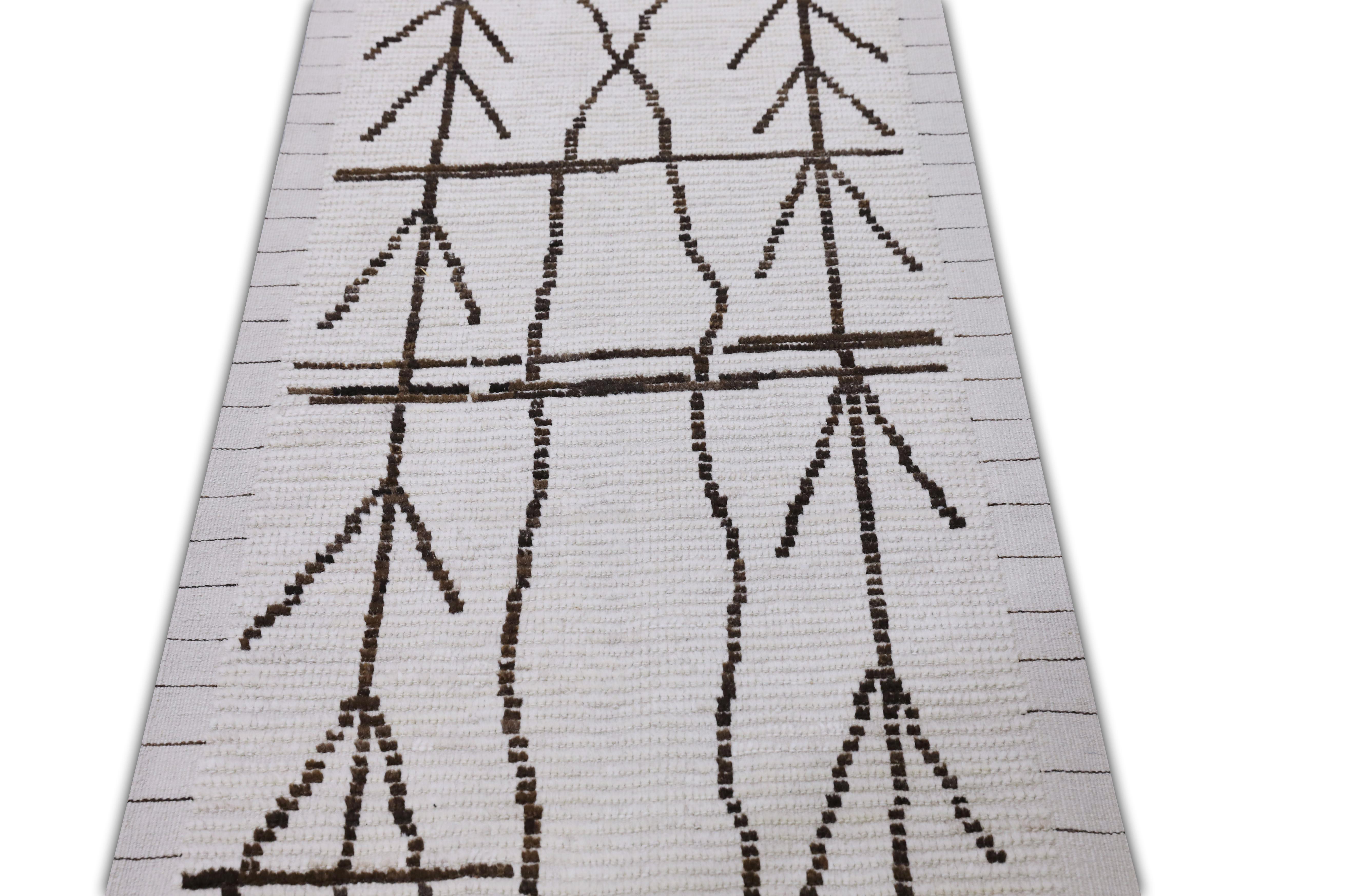 Hand-Woven  Handmade Wool Tulu Rug in Geometric Design 2'9