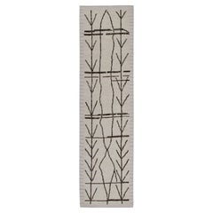  Handgefertigter Tulu-Teppich aus Wolle in geometrischem Design 2'9" x 10'10"