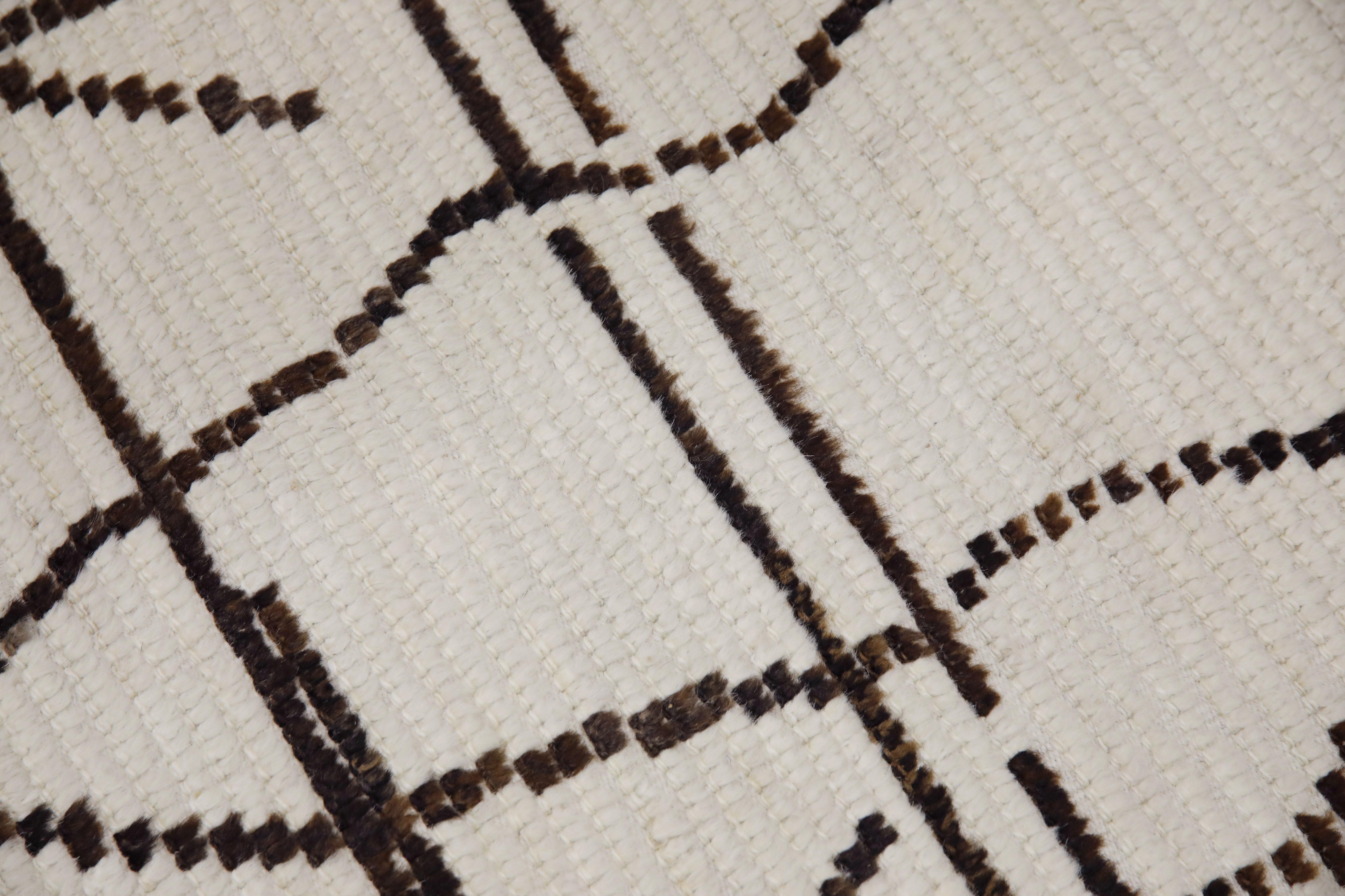 Tintura vegetale Tappeto Tulu in lana fatto a mano con disegno geometrico 2'9