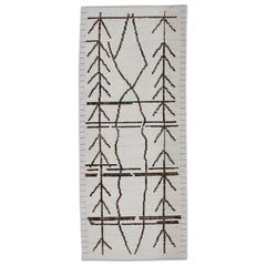 Tappeto Tulu in lana fatto a mano con disegno geometrico 2'9" x 6'9"