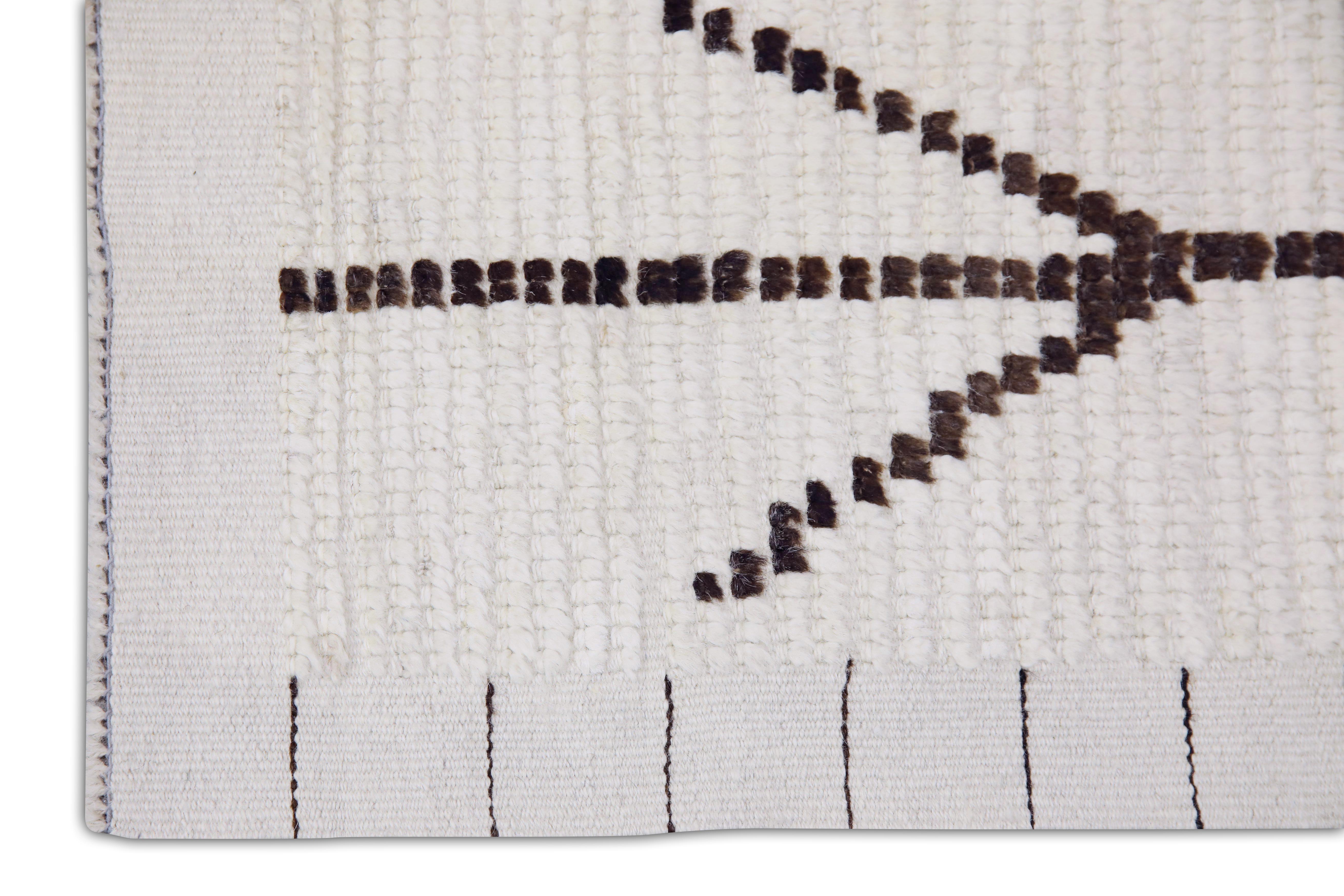 Turkish  Handmade Wool Tulu Rug in Geometric Design 2'9