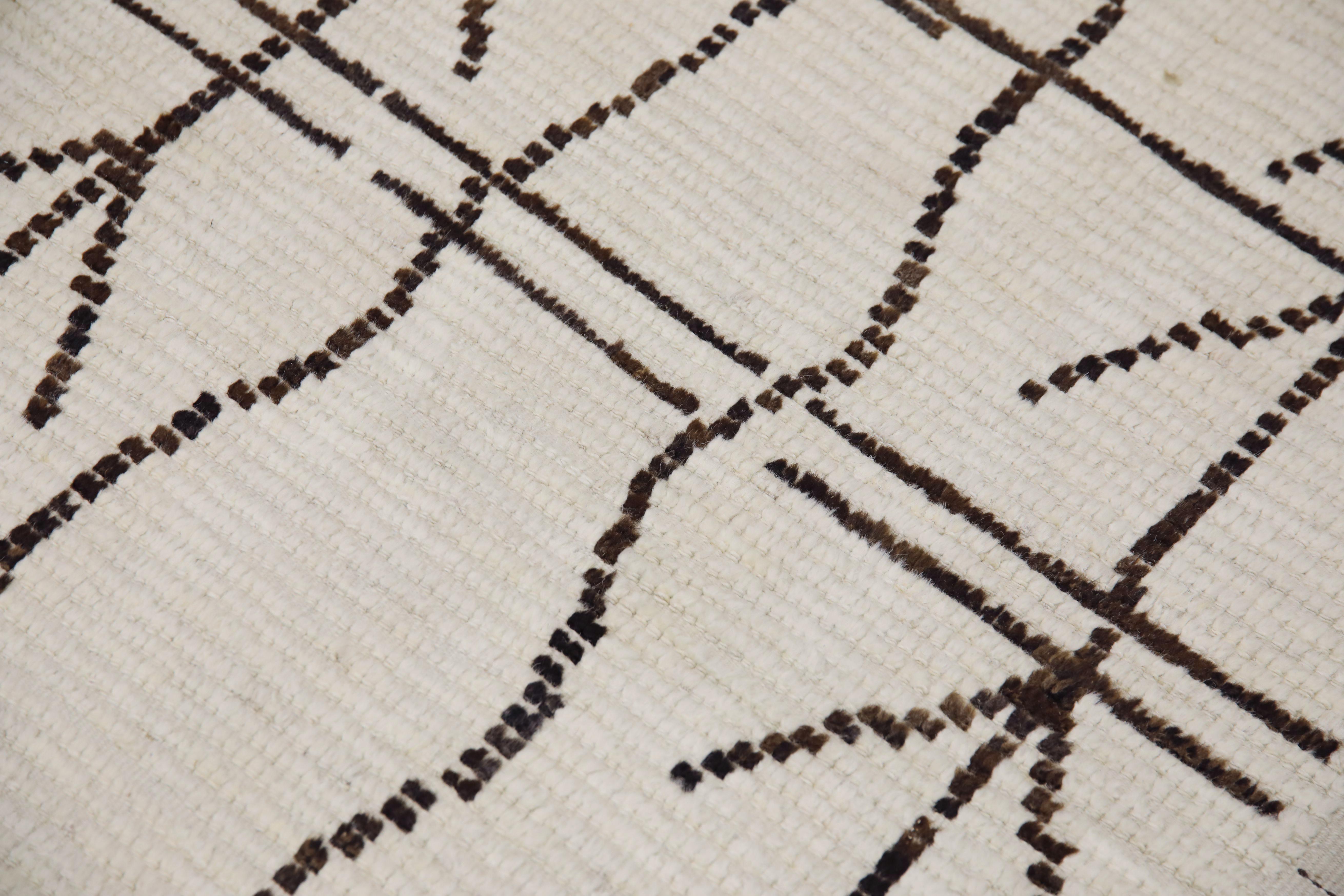 Hand-Woven  Handmade Wool Tulu Rug in Geometric Design 2'9