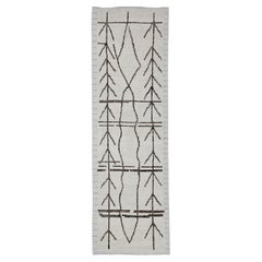  Handgefertigter Tulu-Teppich aus Wolle in geometrischem Design 2'9" x 8'3"