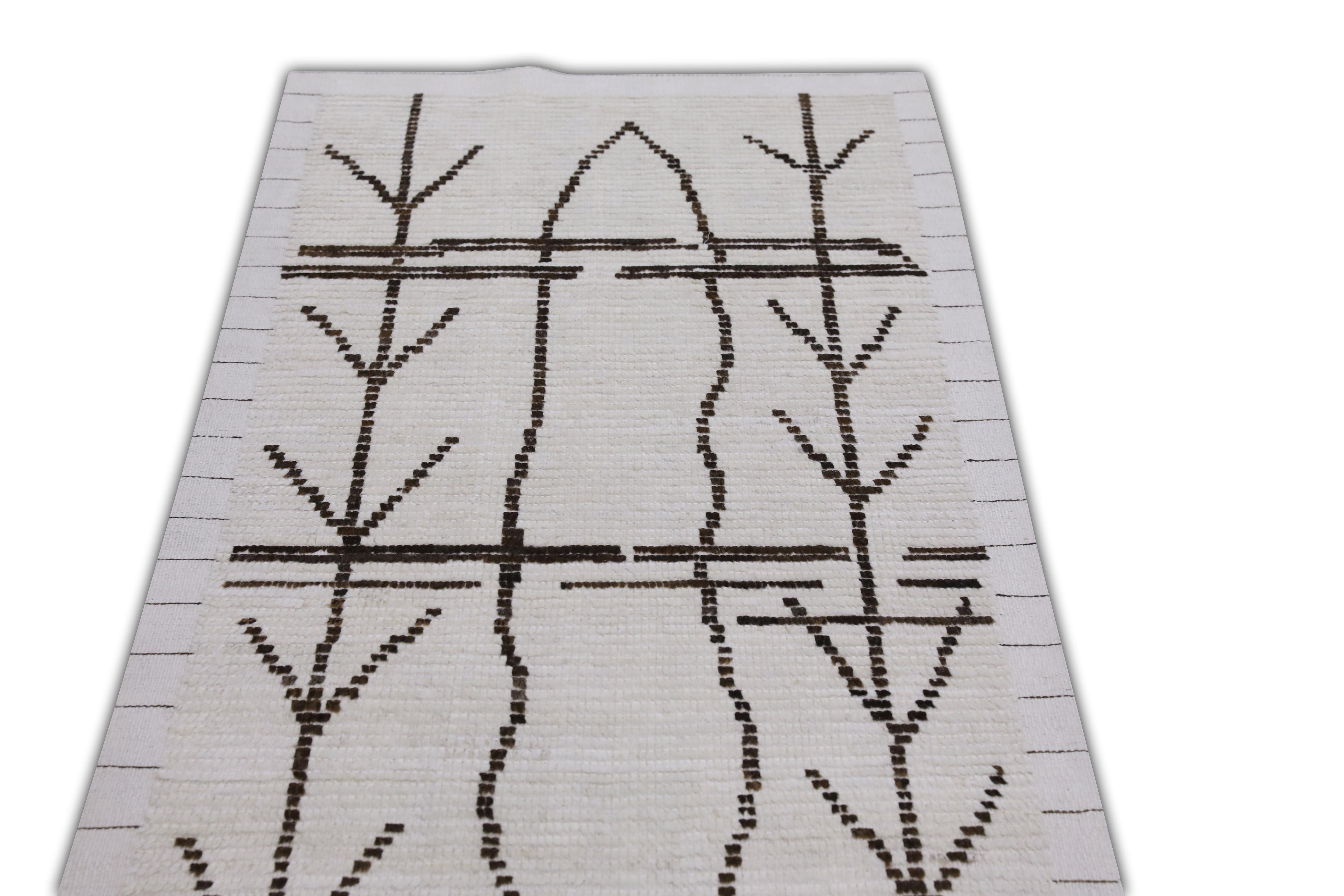 Moderno Tappeto Tulu in lana fatto a mano con design geometrico 2'9