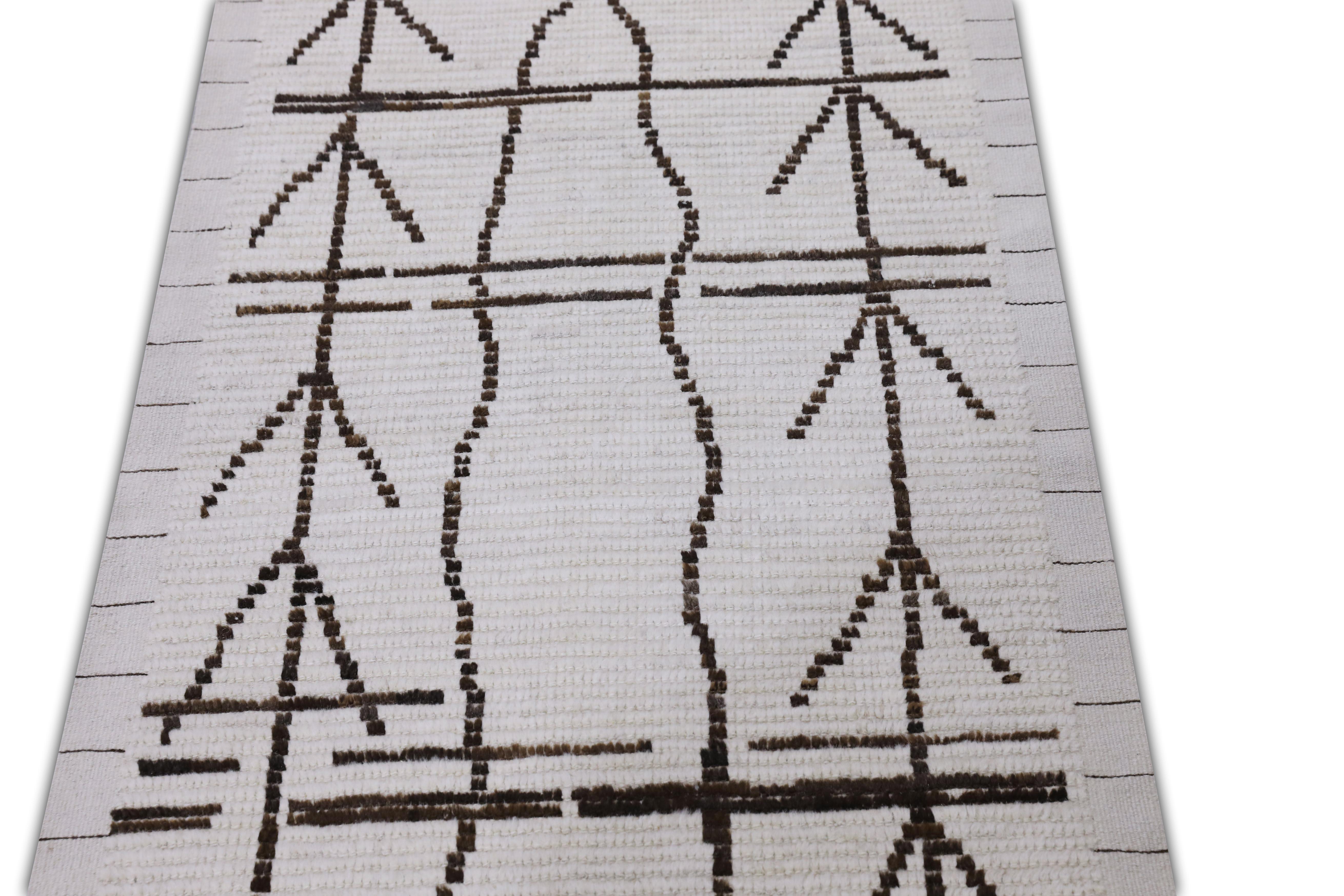Tintura vegetale Tappeto Tulu in lana fatto a mano con design geometrico 2'9