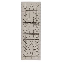  Handgefertigter Tulu-Teppich aus Wolle in geometrischem Design 2'9" x 8'8"