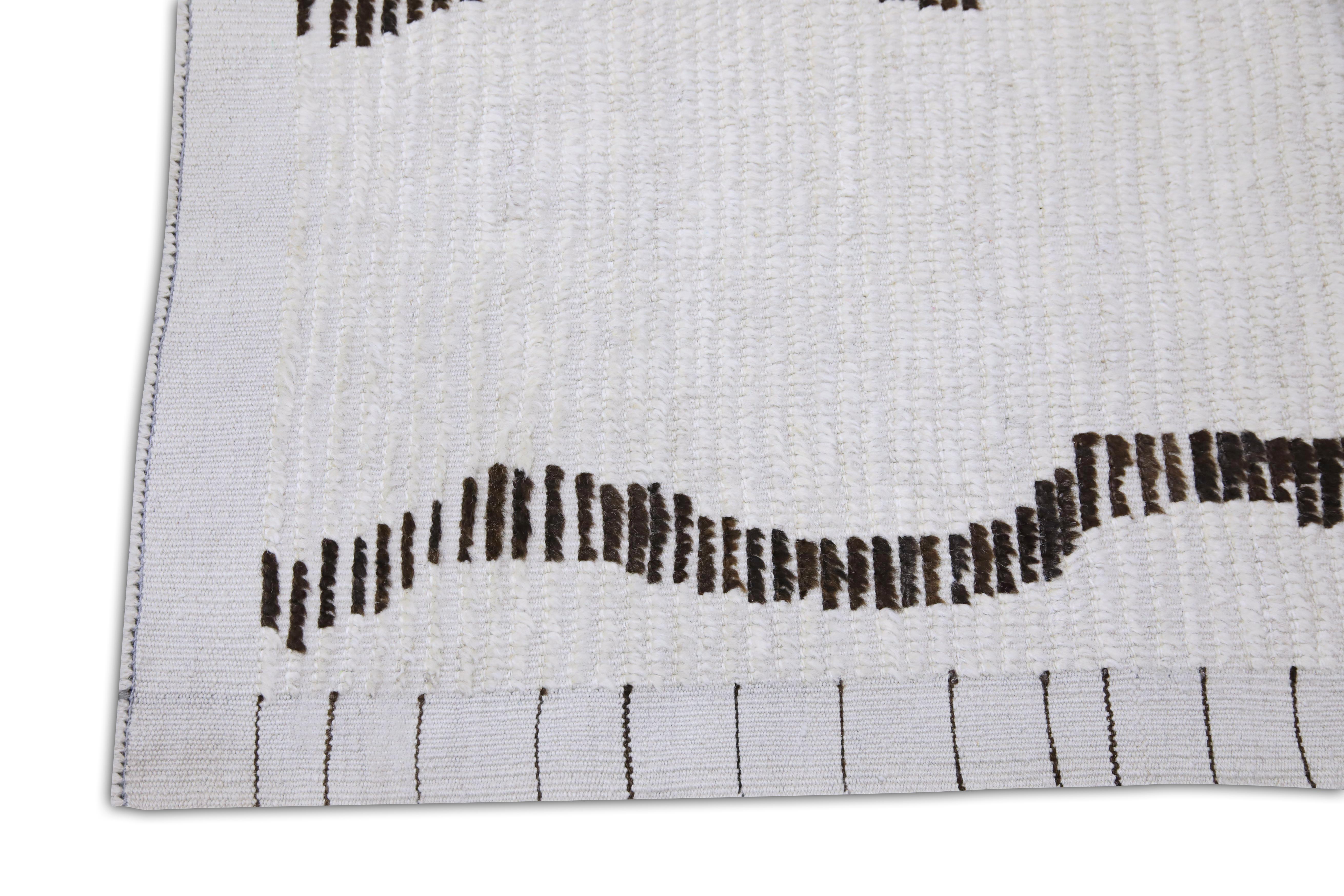 Hand-Woven  Handmade Wool Tulu Rug in Geometric Design 7'11