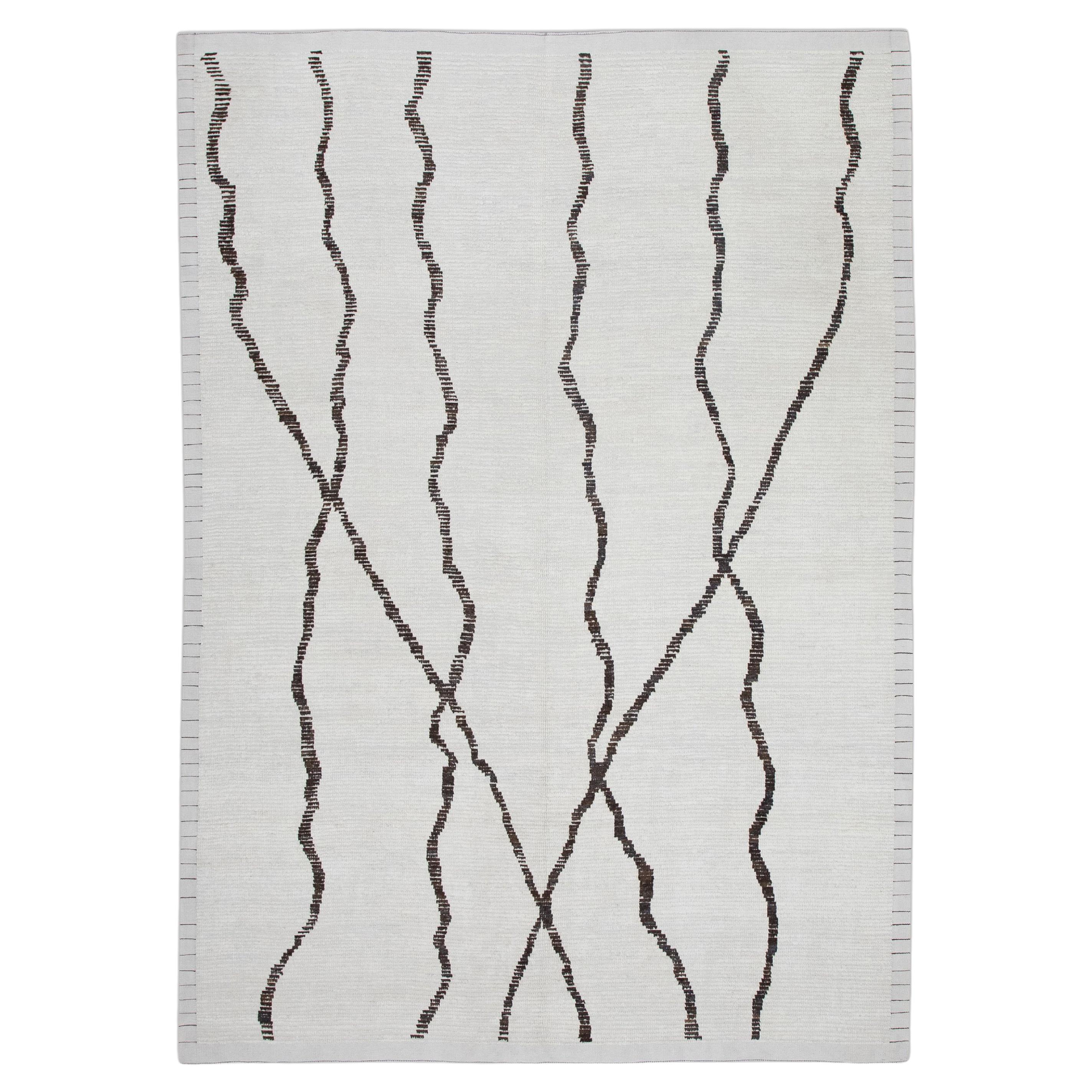  Handmade Wool Tulu Rug in Geometric Design 7'11" x 10'8" For Sale