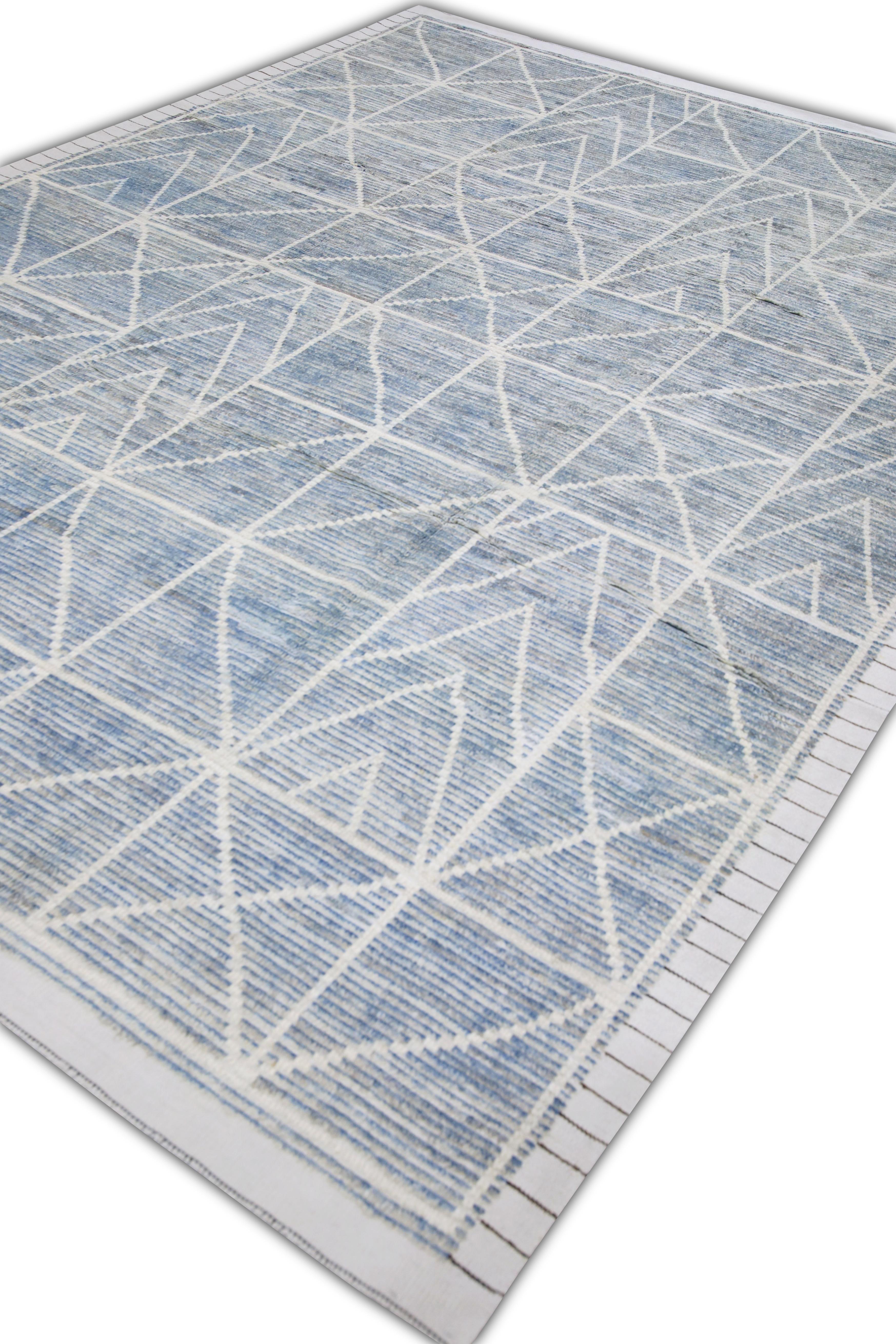 Handgefertigter Tulu-Teppich aus Wolle in geometrischem Design 7'8