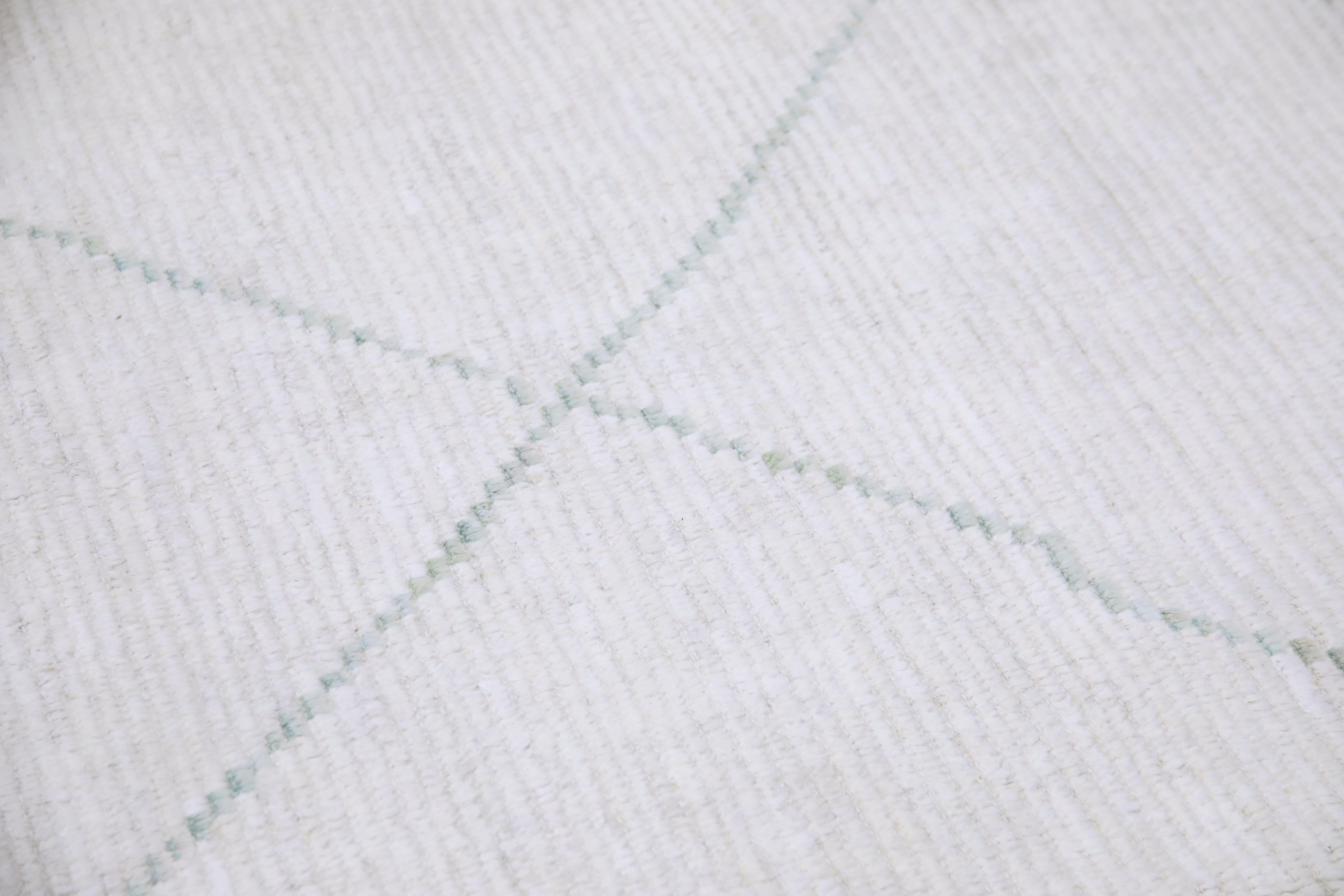 Contemporary  Handmade Wool Tulu Rug in Geometric Design 8'11