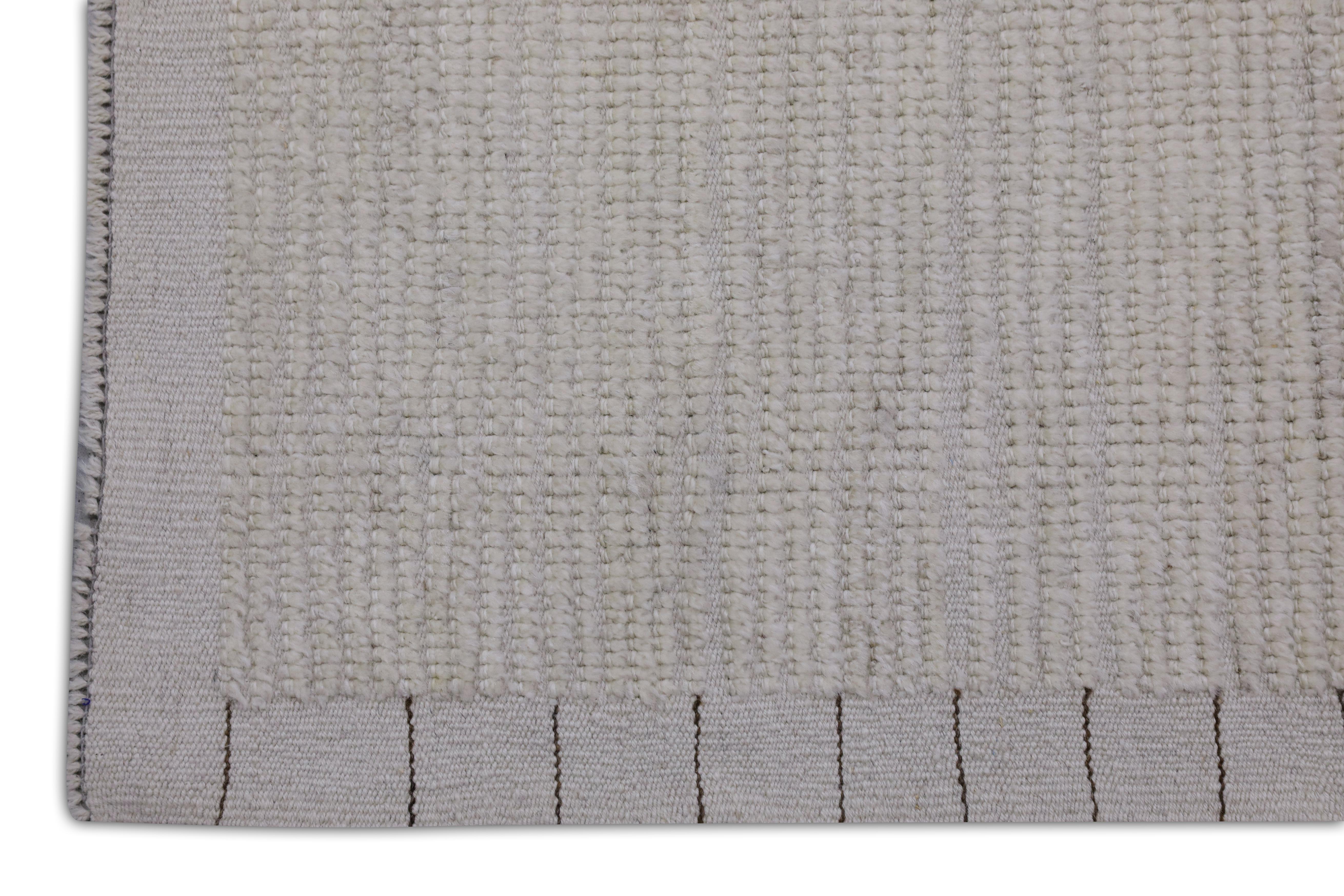 Handgefertigter Tulu-Teppich aus Wolle in geometrischem Design 9'1
