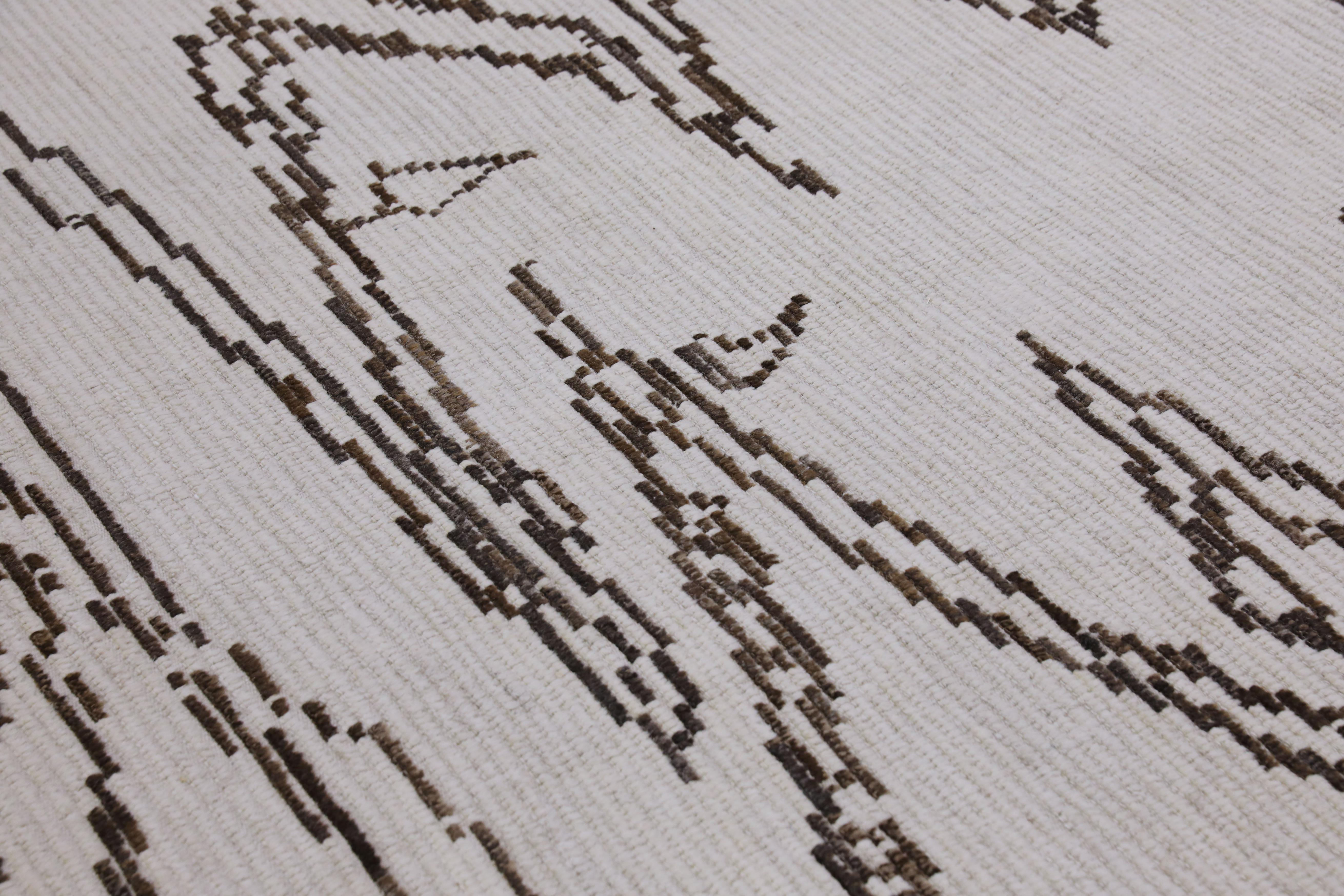 Handgefertigter Tulu-Teppich aus Wolle in geometrischem Design 9'1