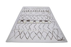 Handgefertigter Tulu-Teppich aus Wolle in geometrischem Design 9'3" x 12'9"