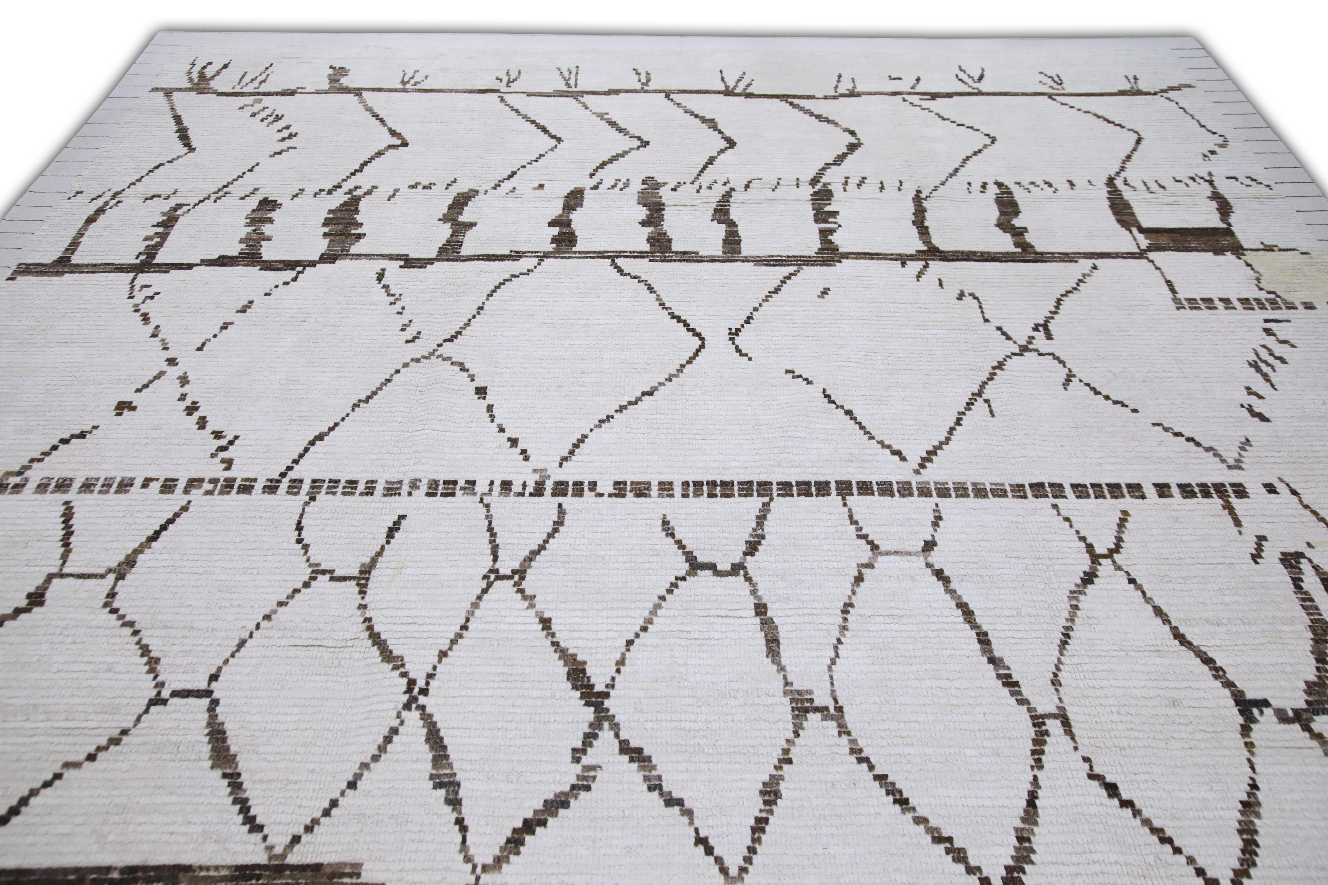Turkish  Handmade Wool Tulu Rug in Geometric Design 9'3