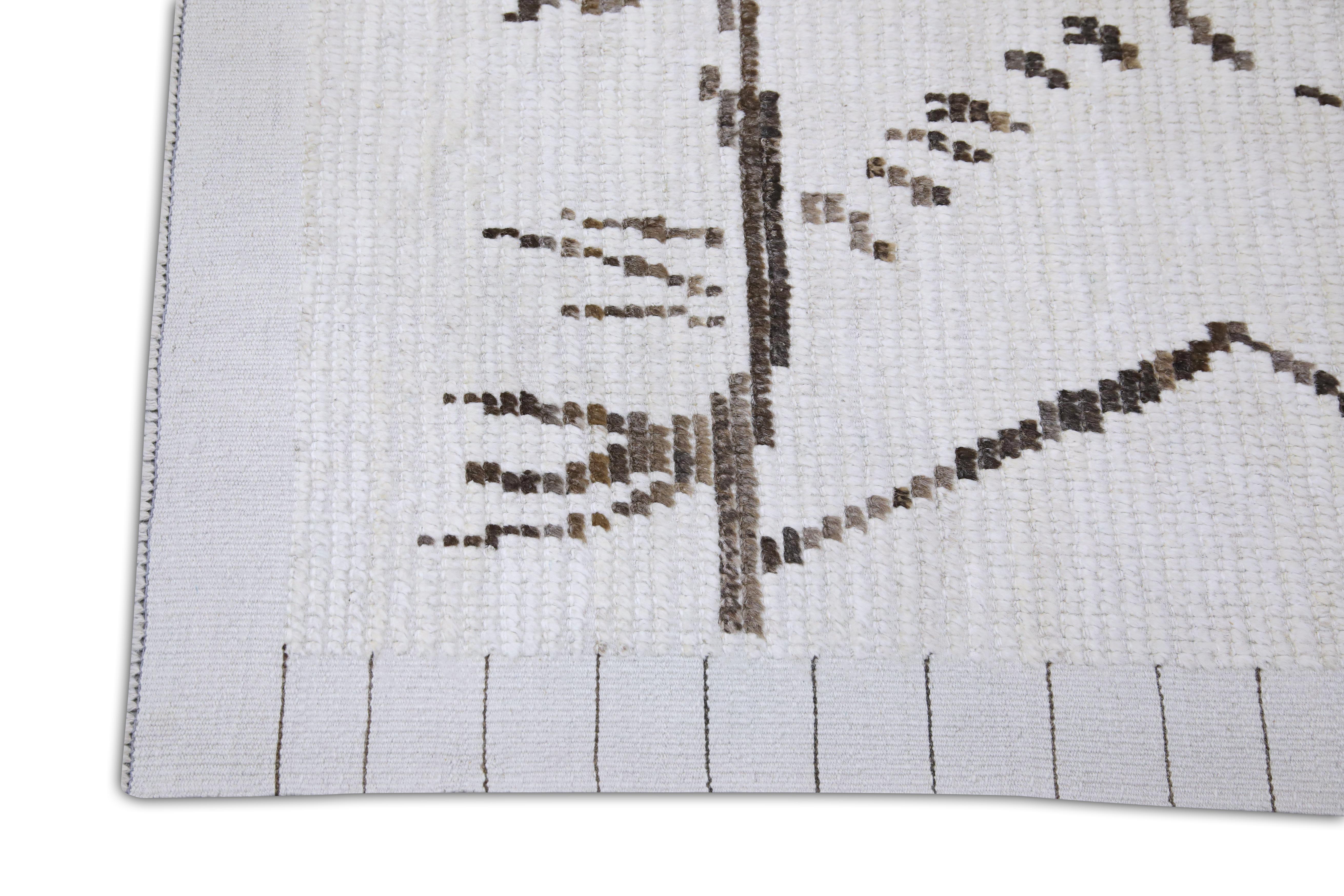 Hand-Woven  Handmade Wool Tulu Rug in Geometric Design 9'3