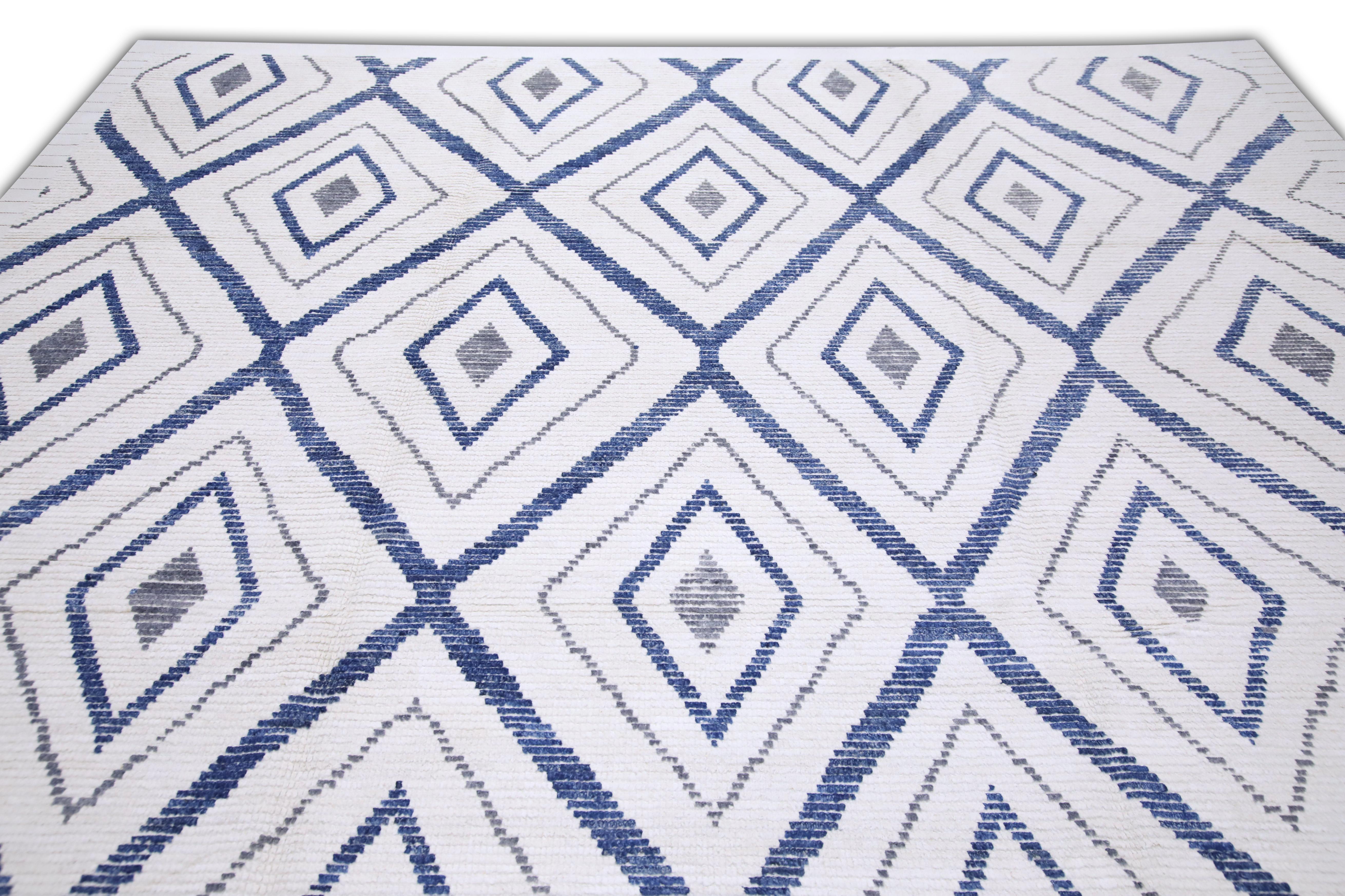 Turkish  Handmade Wool Tulu Rug in Geometric Design 9'4