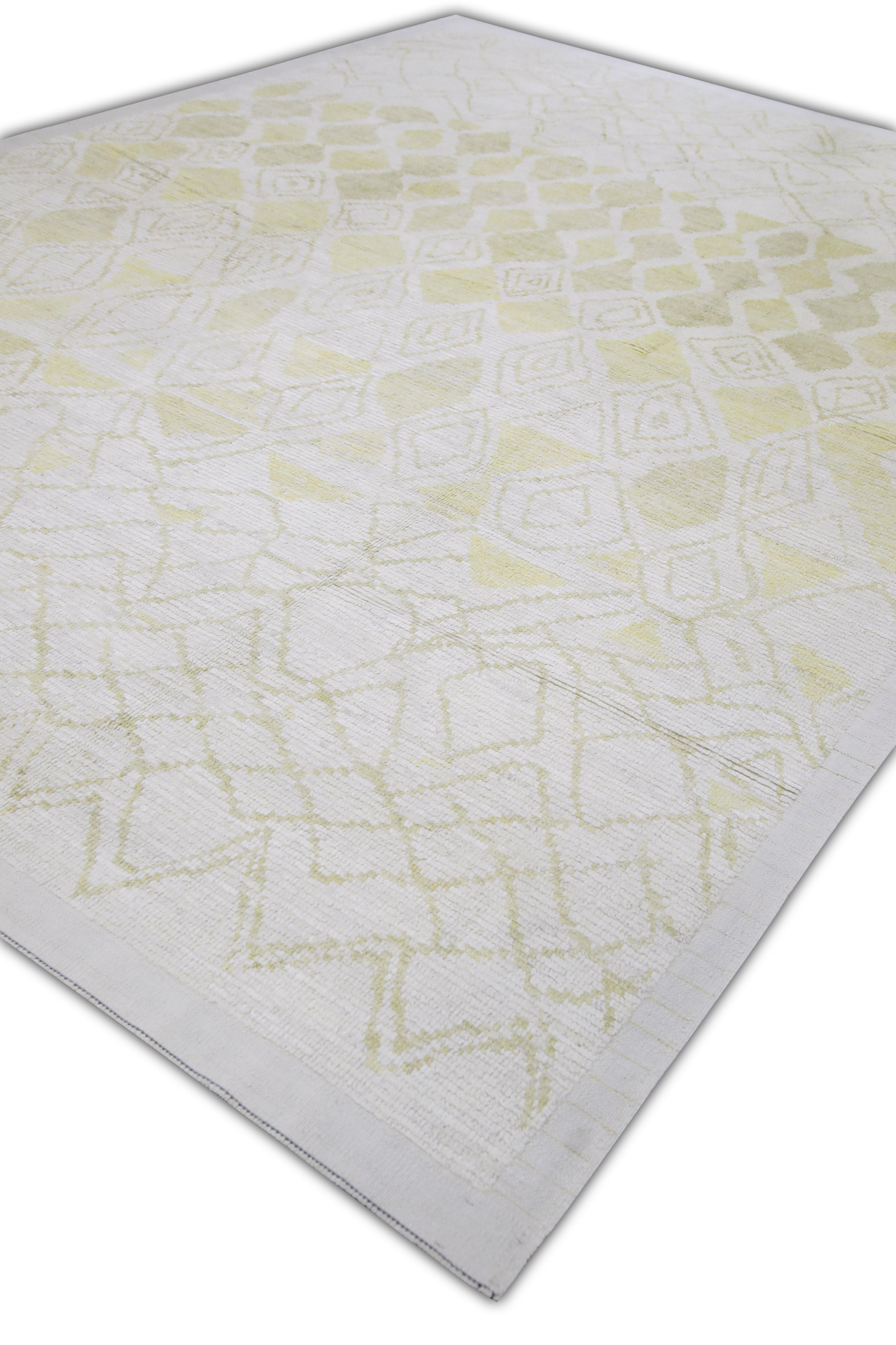 Handgefertigter Tulu-Teppich aus Wolle in geometrischem Design 9'4