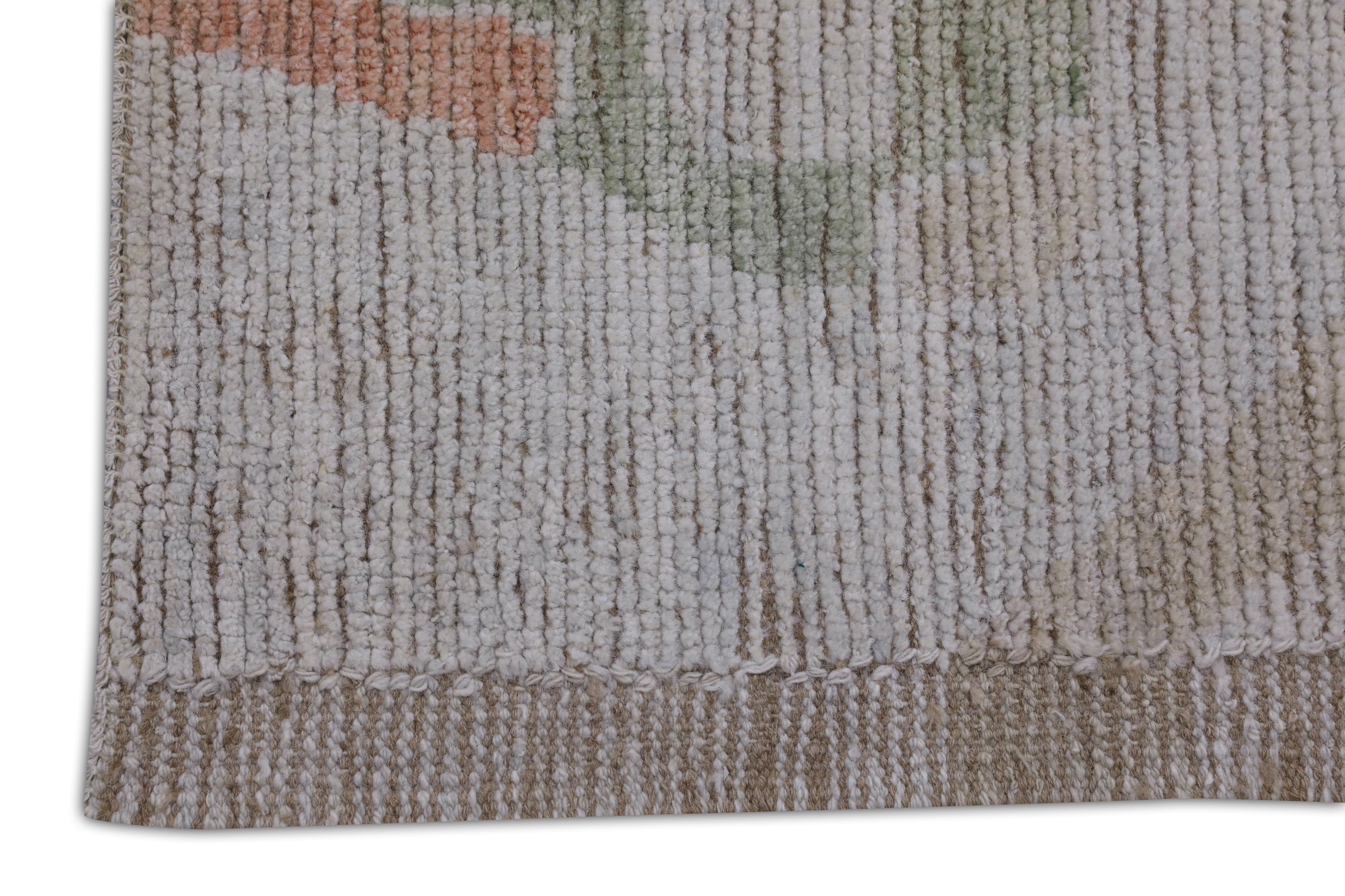 Handgefertigter Tulu-Teppich aus Wolle in geometrischem Design 9'7