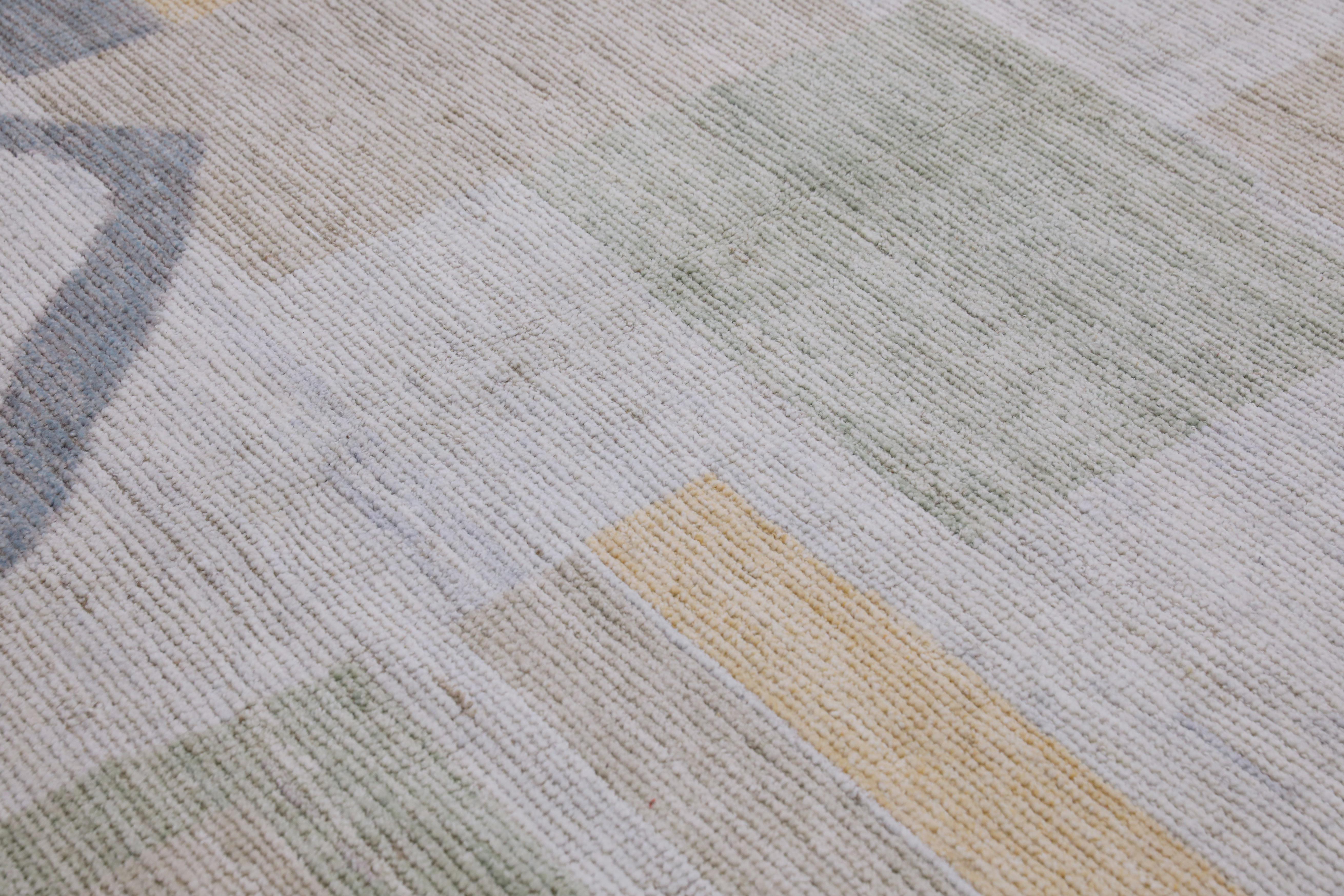 Handgefertigter Tulu-Teppich aus Wolle in geometrischem Design 9'7