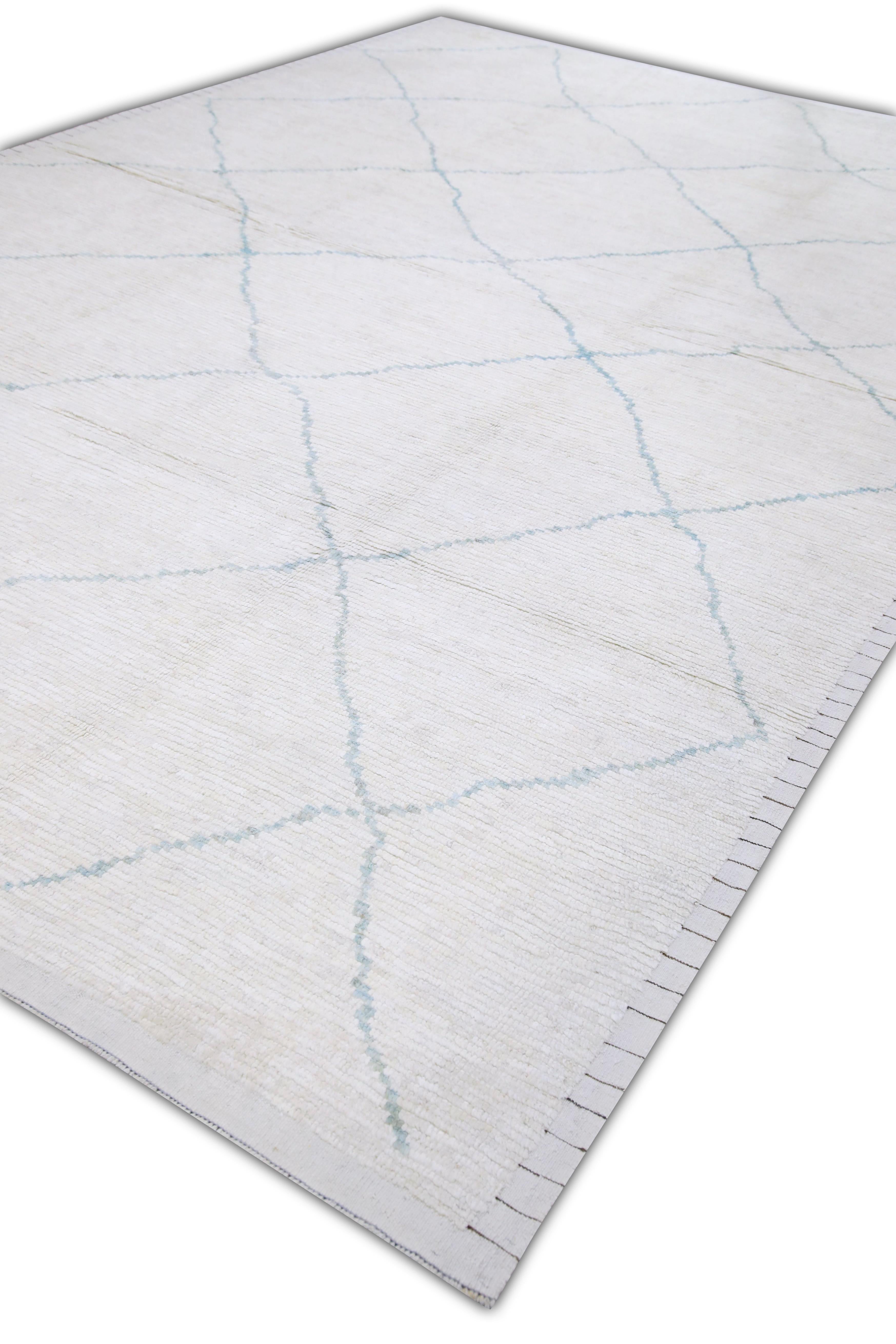 Handgefertigter Tulu-Teppich aus Wolle in geometrischem Design 9'8