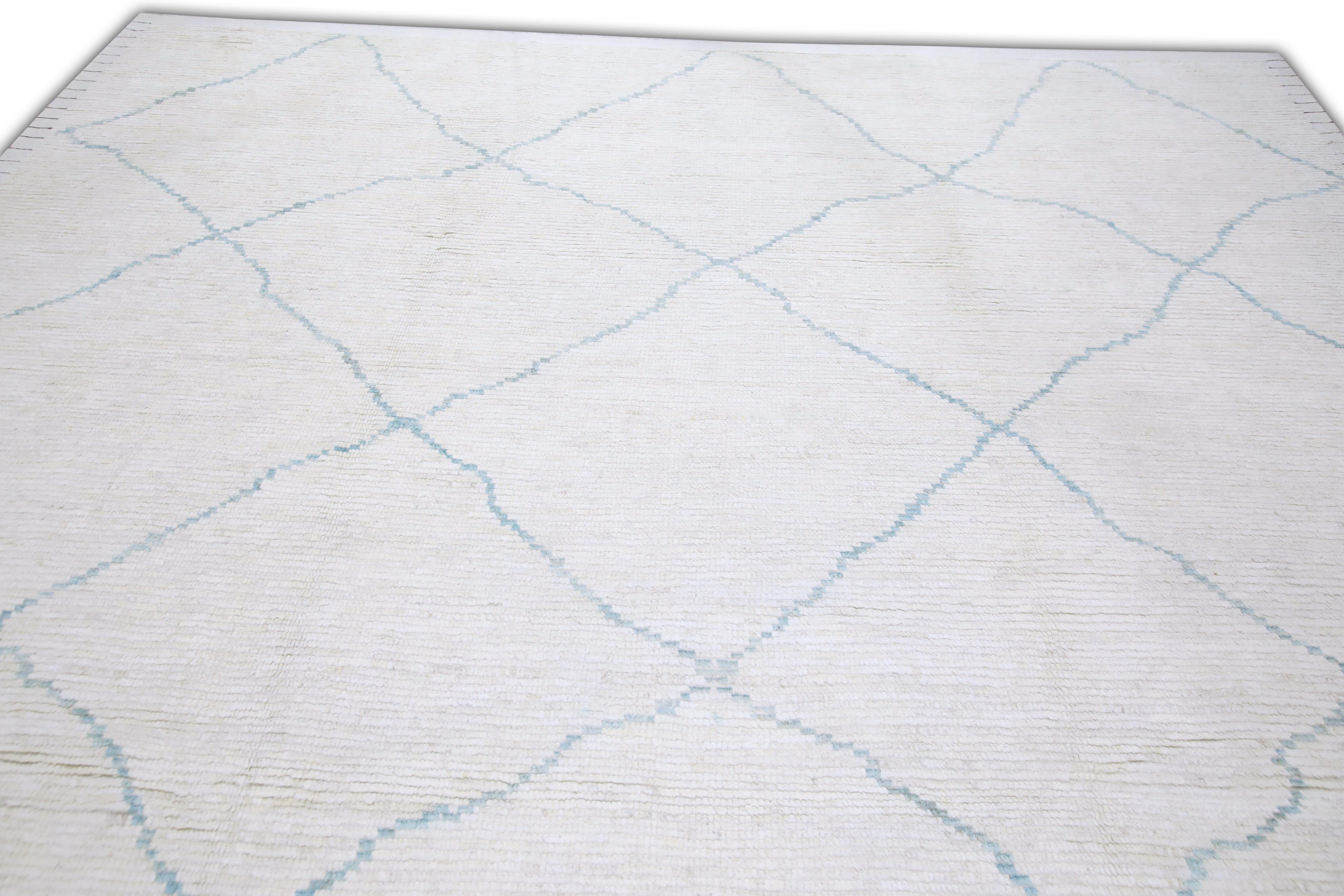 Handgefertigter Tulu-Teppich aus Wolle in geometrischem Design 9'8