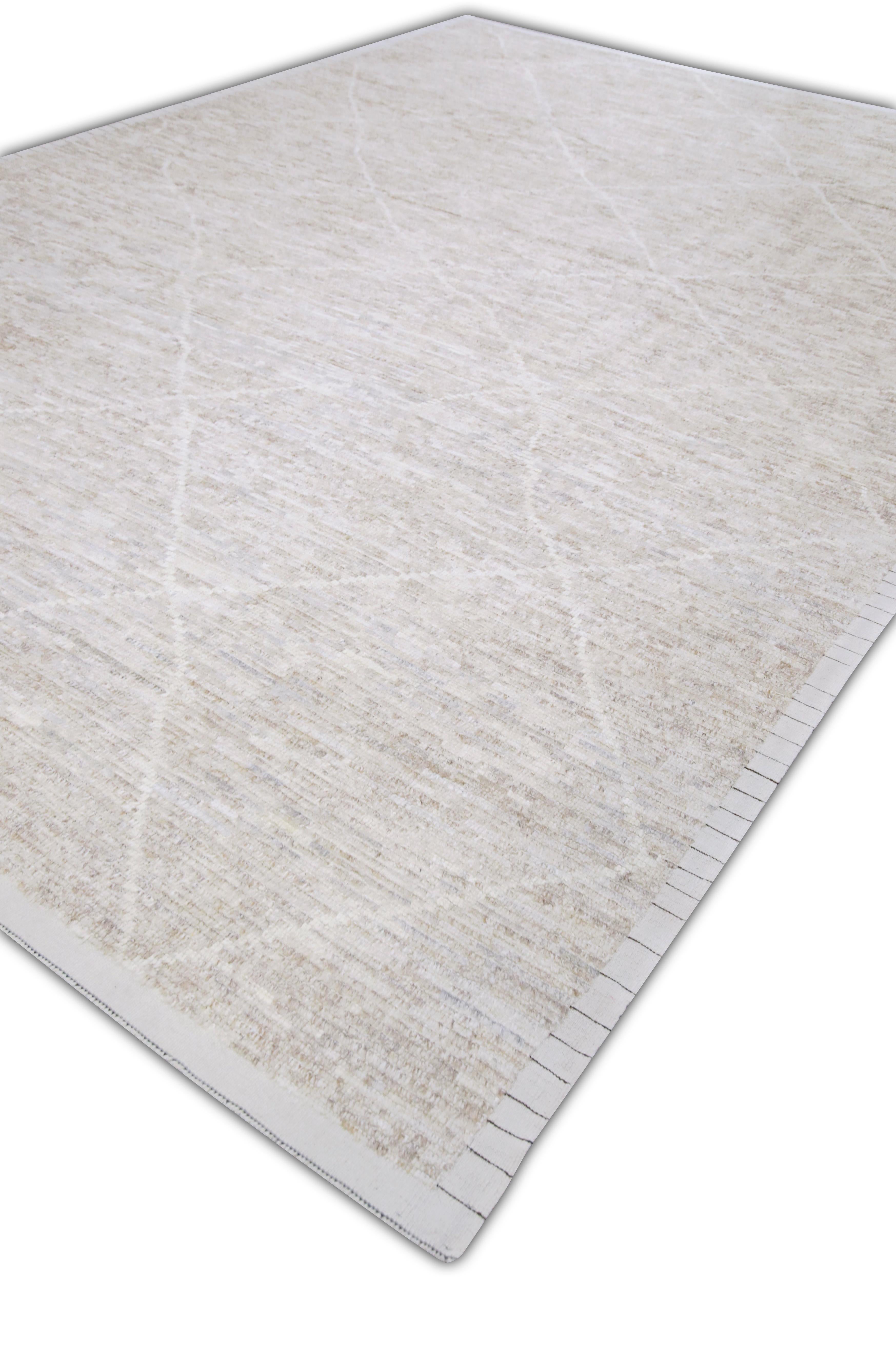 Handgefertigter Tulu-Teppich aus Wolle in geometrischem Design 9'9