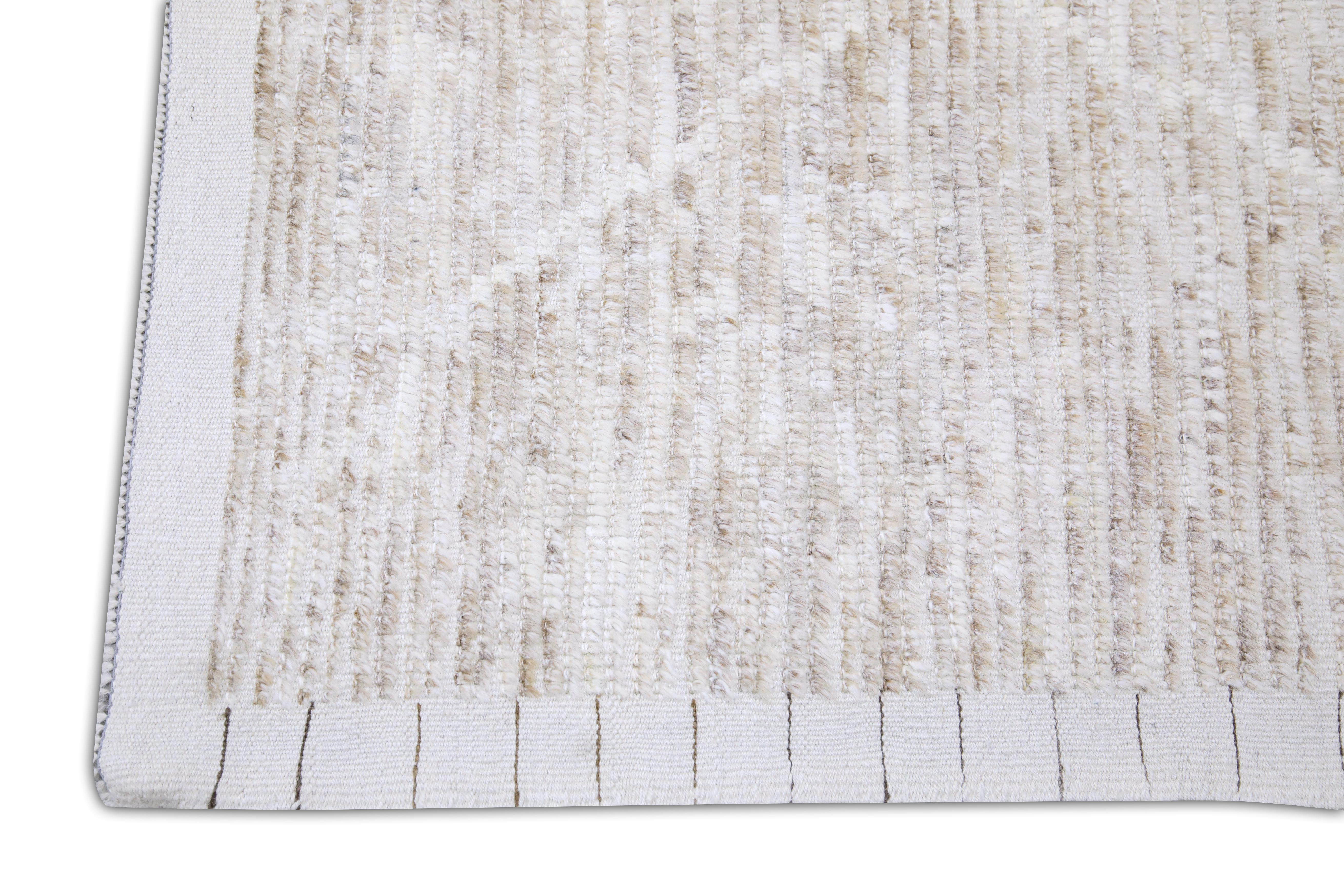 Handgefertigter Tulu-Teppich aus Wolle in geometrischem Design 9'9