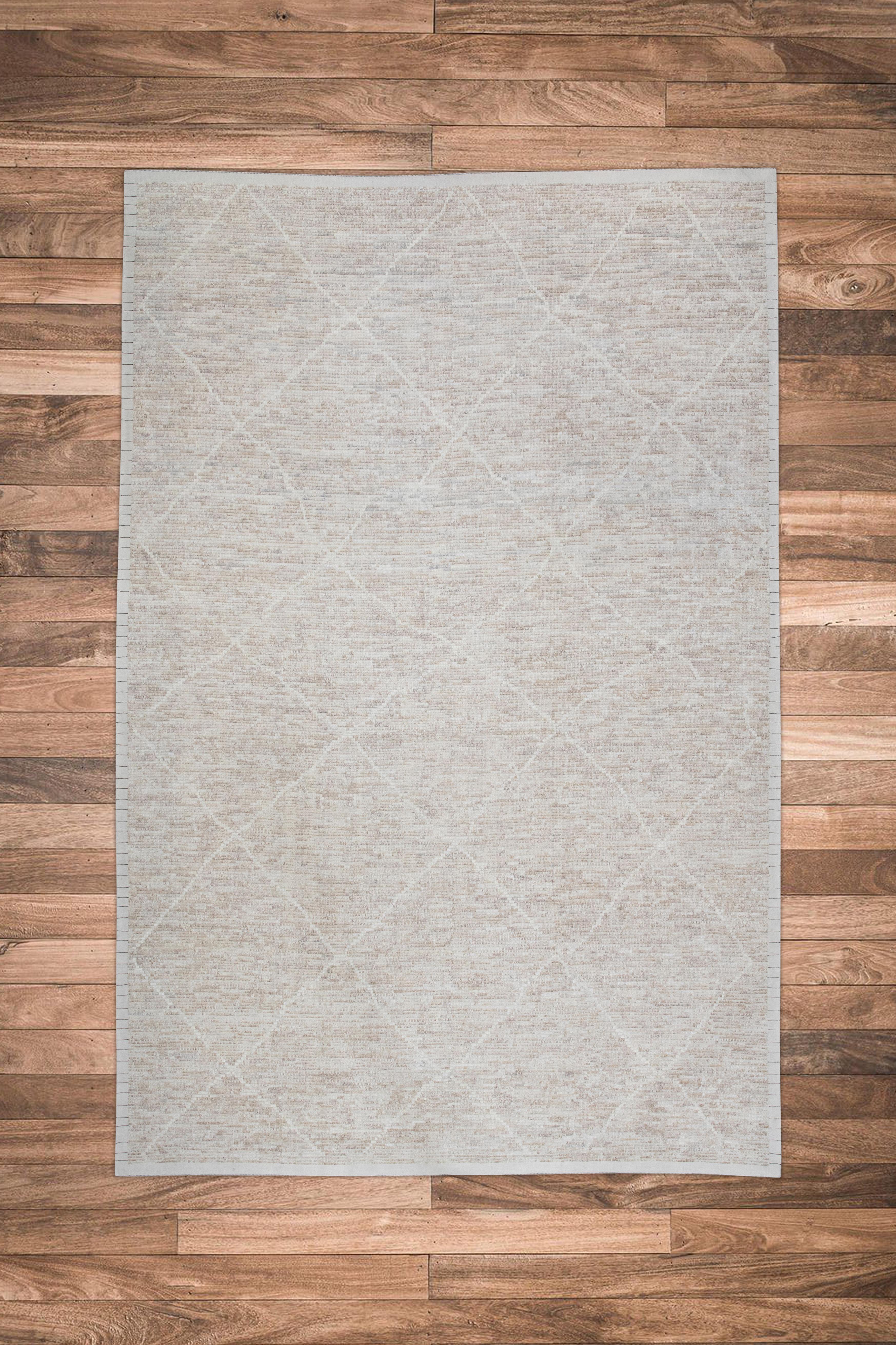 Handgefertigter Tulu-Teppich aus Wolle in geometrischem Design 9'9